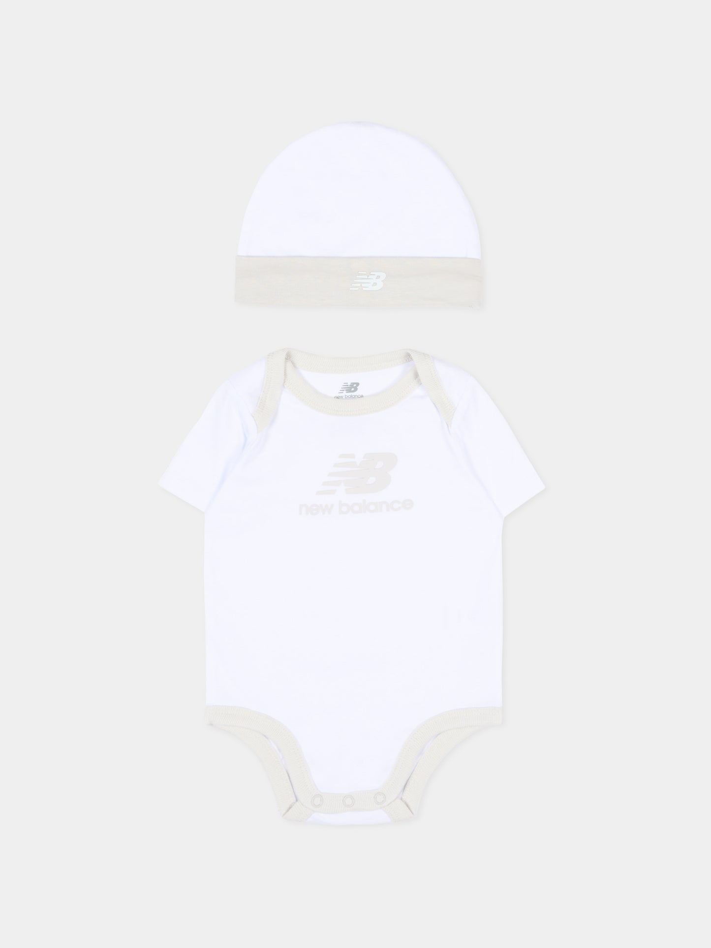 Set tutina bianco per neonati con logo,New Balance,LAKB0106 BWE