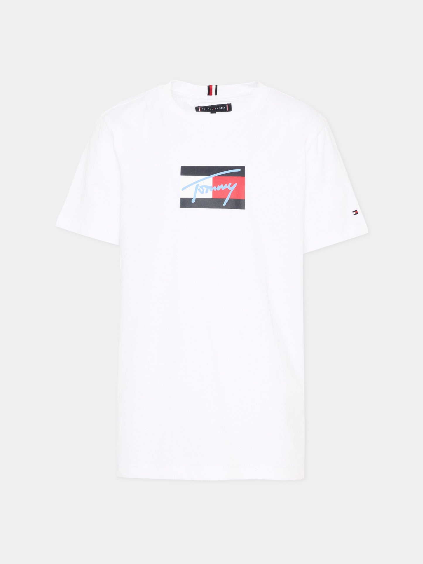 T-shirt bianca per bambini con logo,Tommy Hilfiger Junior,KB0KB09725 YBR