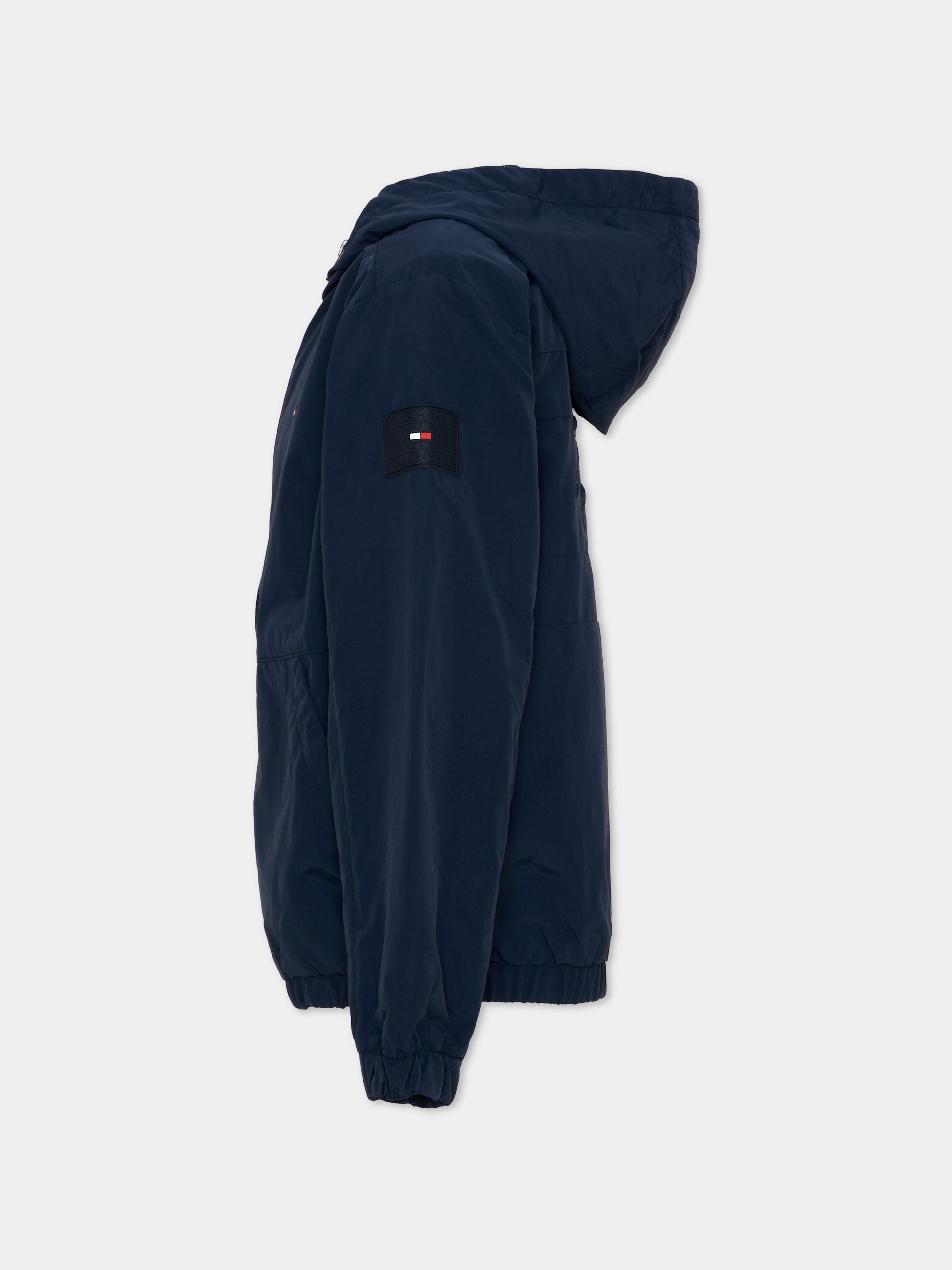 Giacca a vento blu per bambini logo,Tommy Hilfiger Junior,KB0KB09737 C1G