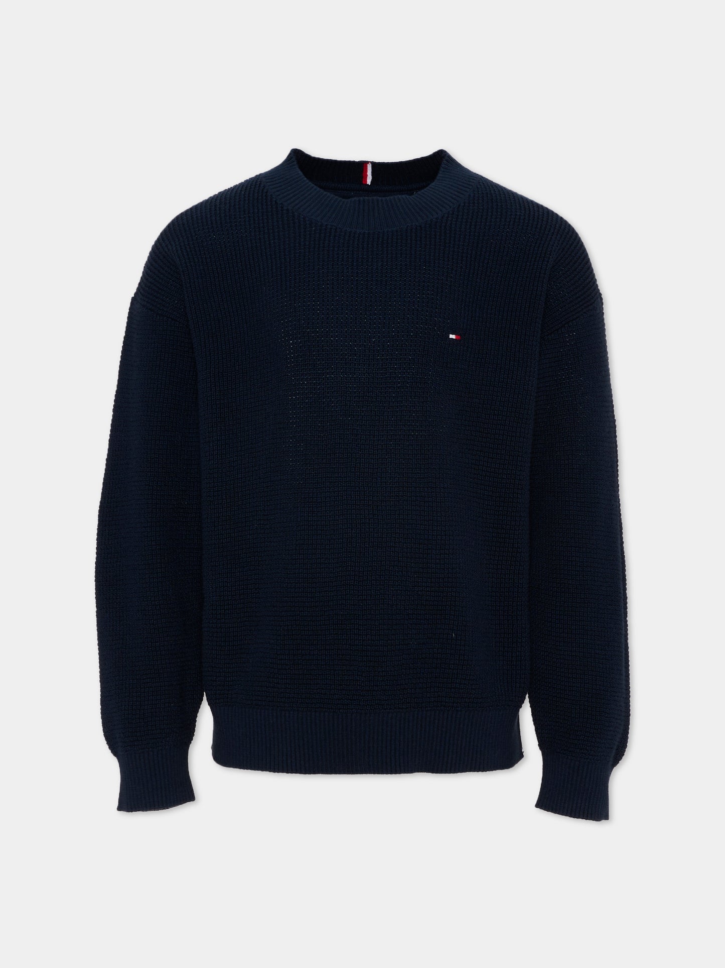 Maglione blu per bambini con Tommy flag,Tommy Hilfiger Junior,KB0KB09756 C1G