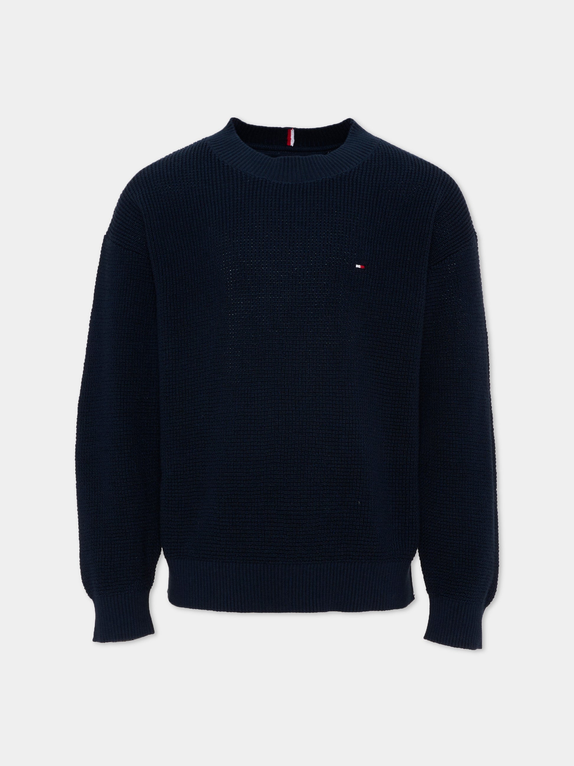 Maglione blu per bambini con Tommy flag,Tommy Hilfiger Junior,KB0KB09756 C1G