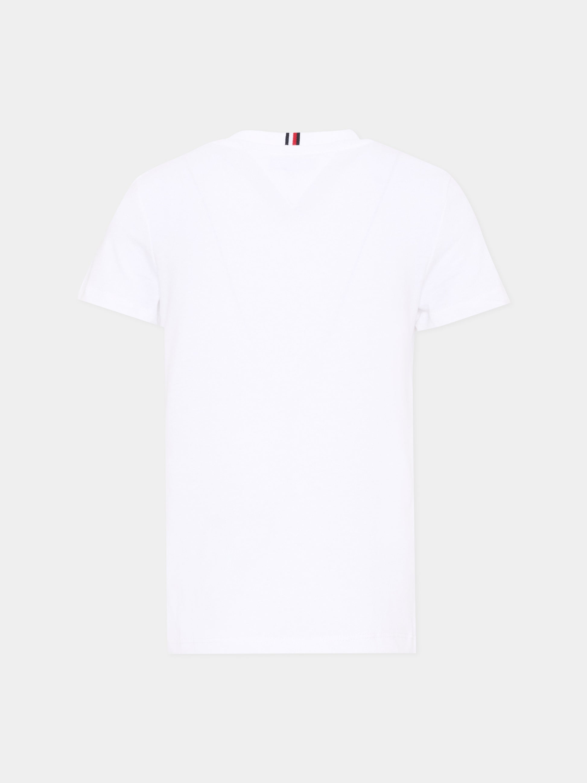 T-Shirt bianca per bambino con logo,Tommy Hilfiger Junior,KB0KB09868 YBR