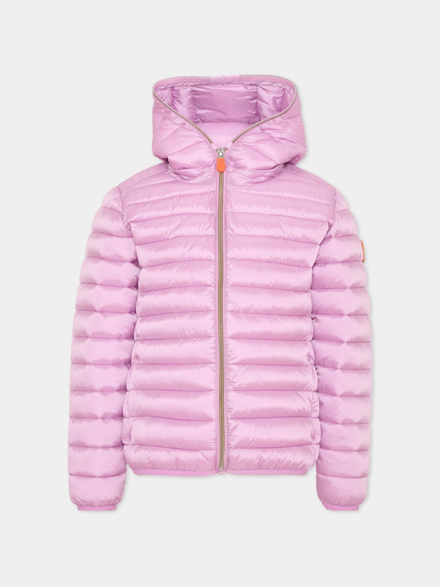 Piumino rosa per bambina con cappuccio,Save The Duck Kids,J32310G IRIS21 80055