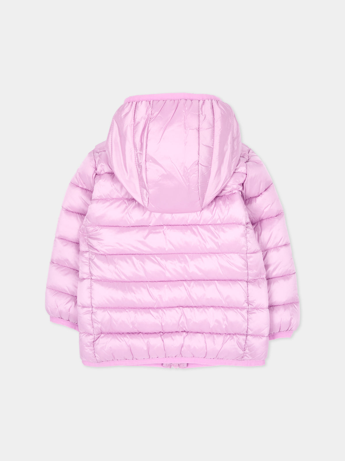 Piumino rosa per neonata con cappuccio,Save The Duck Kids,I33229X IRIS23 80055