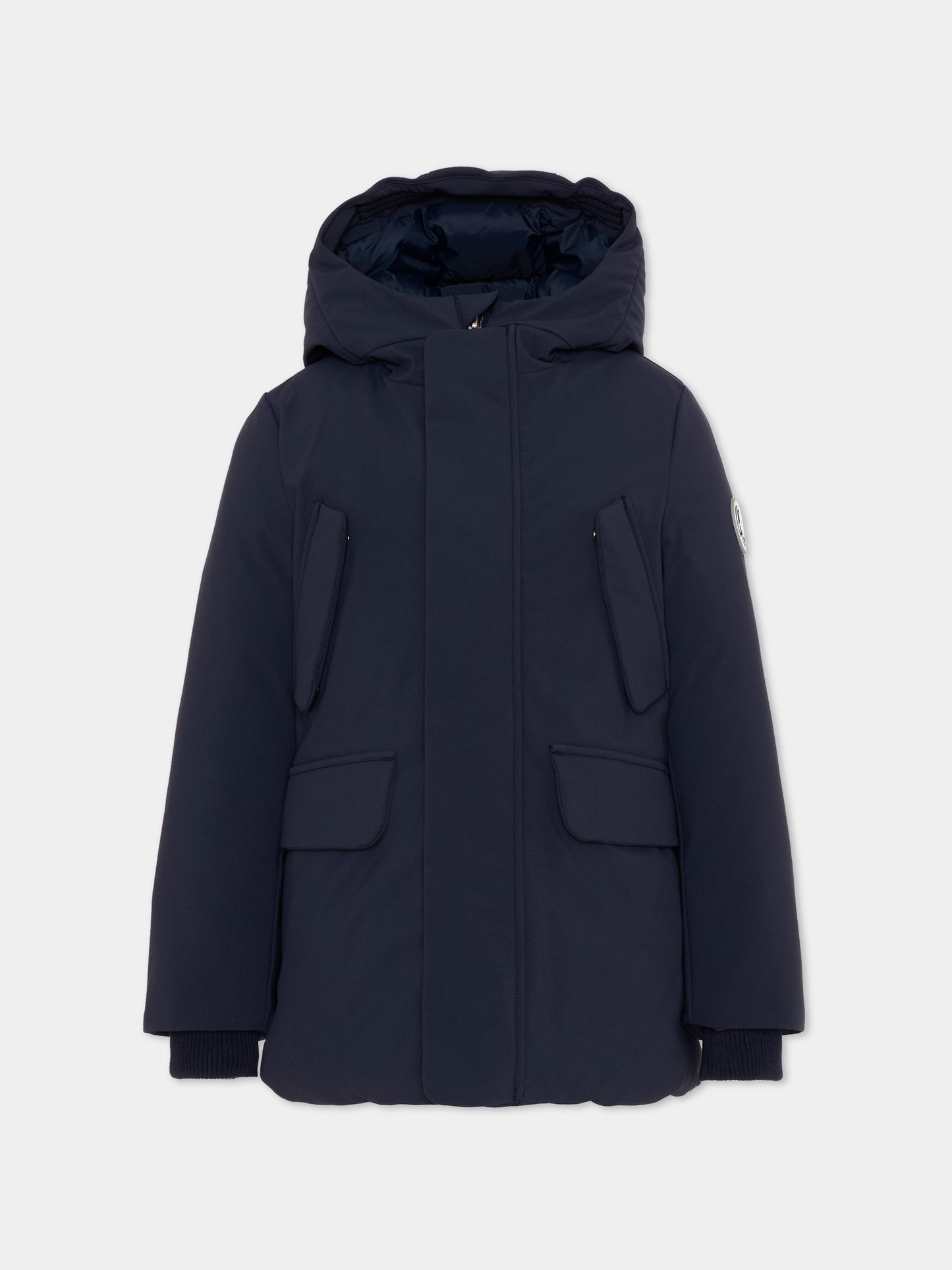 Piumino Theo blu per bambino con logo,Save The Duck Kids,P43180B SMEG21 90000