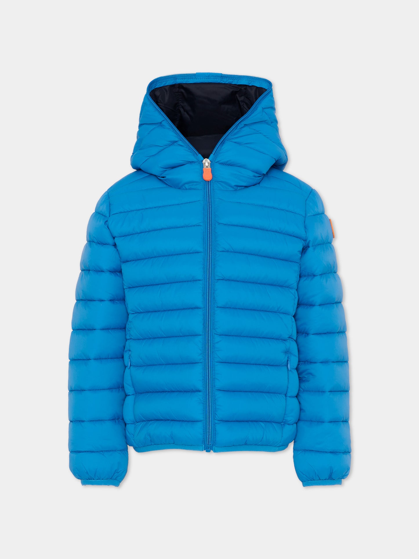 Piumino Dony blu per bambino con logo,Save The Duck Kids,J30650B GIGA21 90058