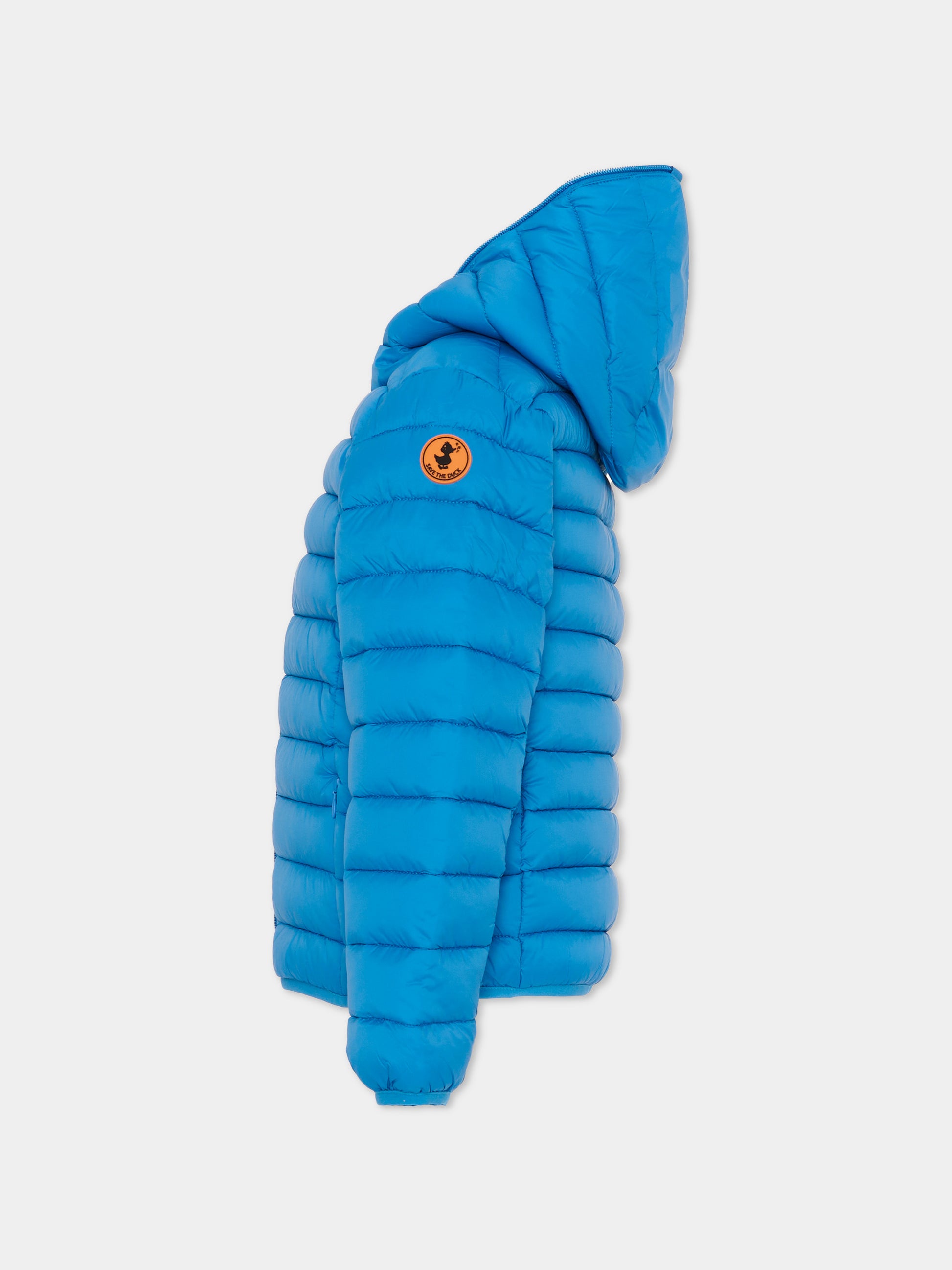 Piumino Dony blu per bambino con logo,Save The Duck Kids,J30650B GIGA21 90058