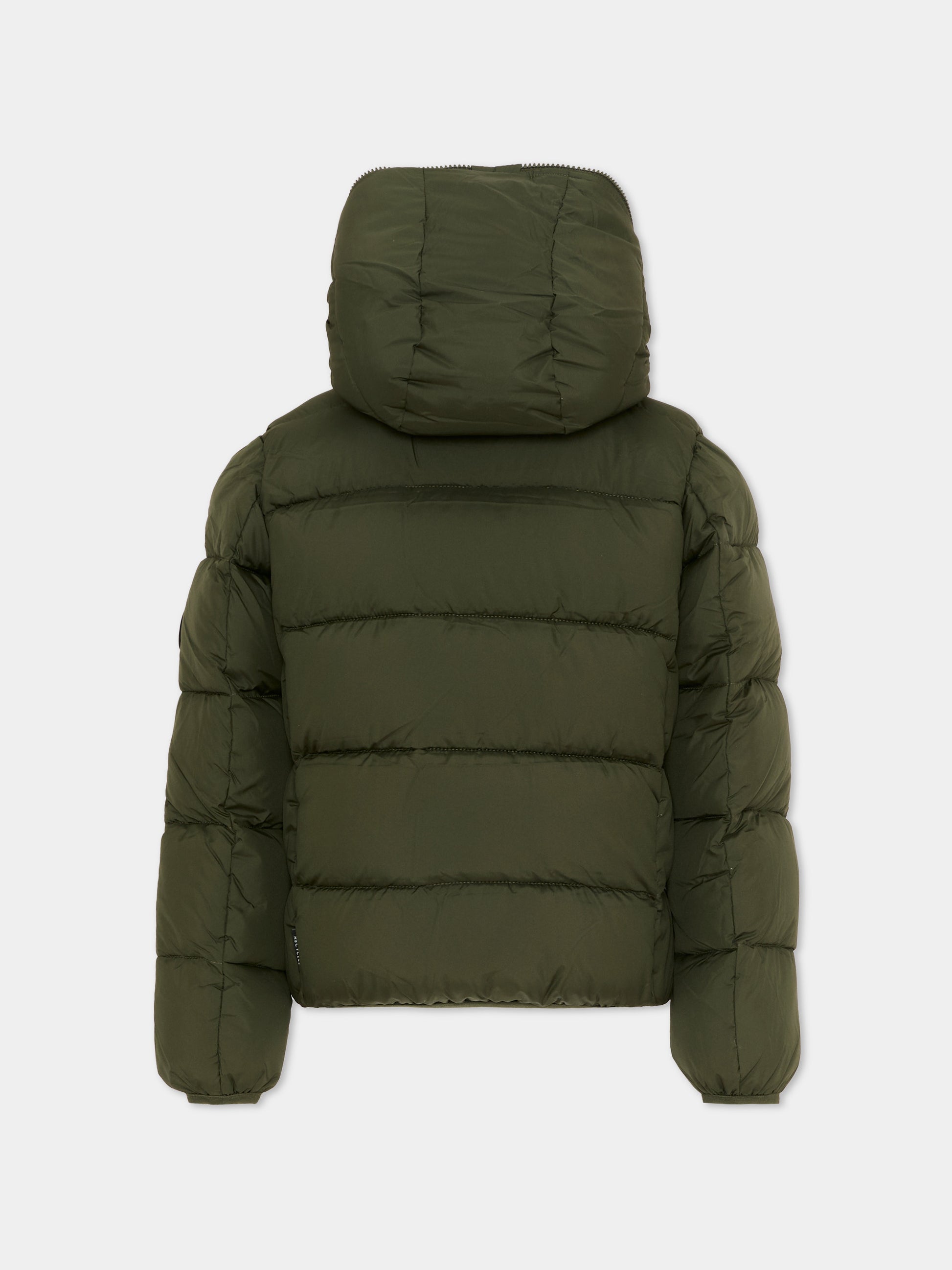 Piumino Chaz verde per bambino con logo,Save The Duck Kids,J31859B MIRO21 50012