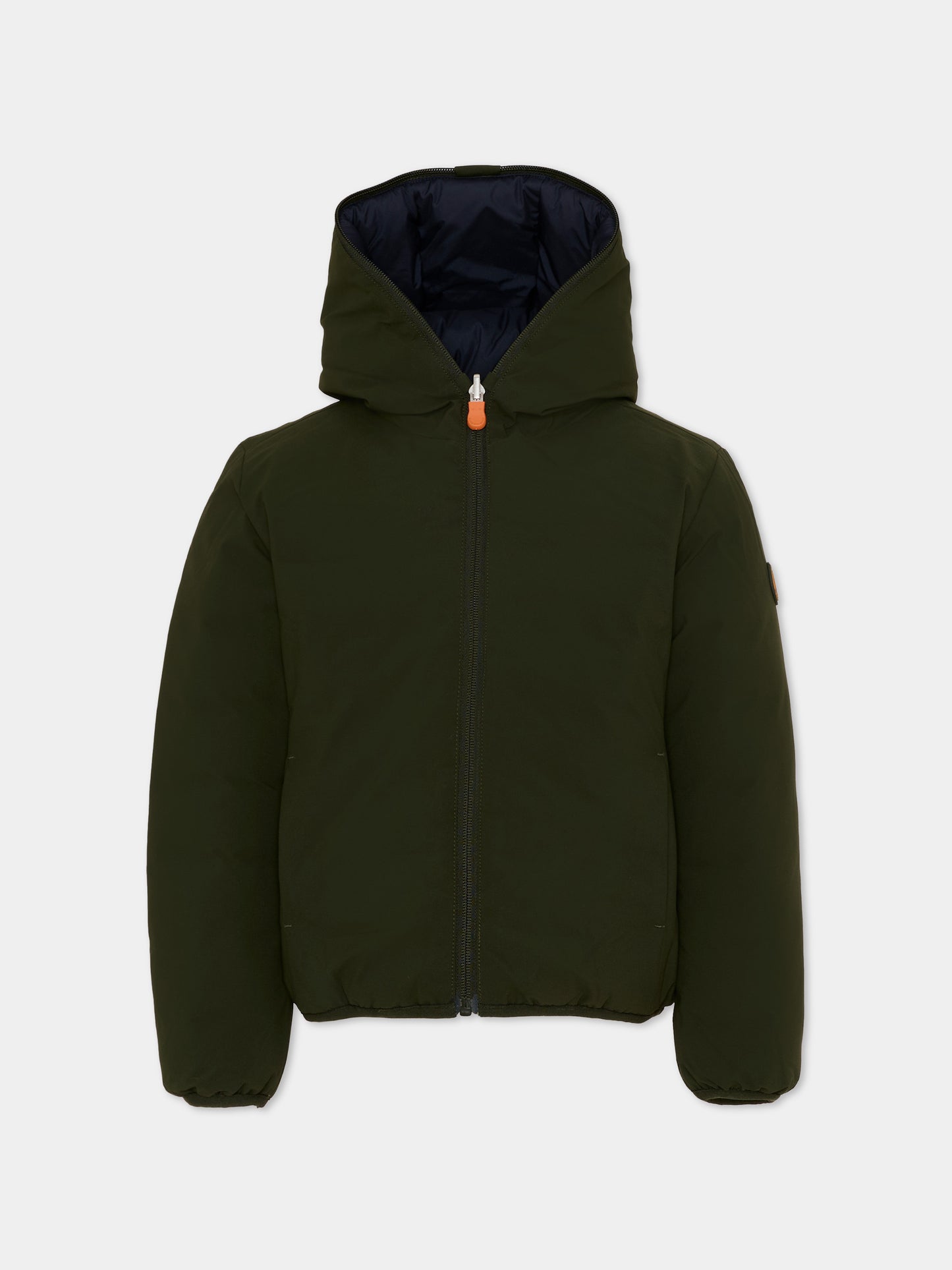 Piumino Oliver verde per bambini con logo,Save The Duck Kids,J33600B MATT21 50071