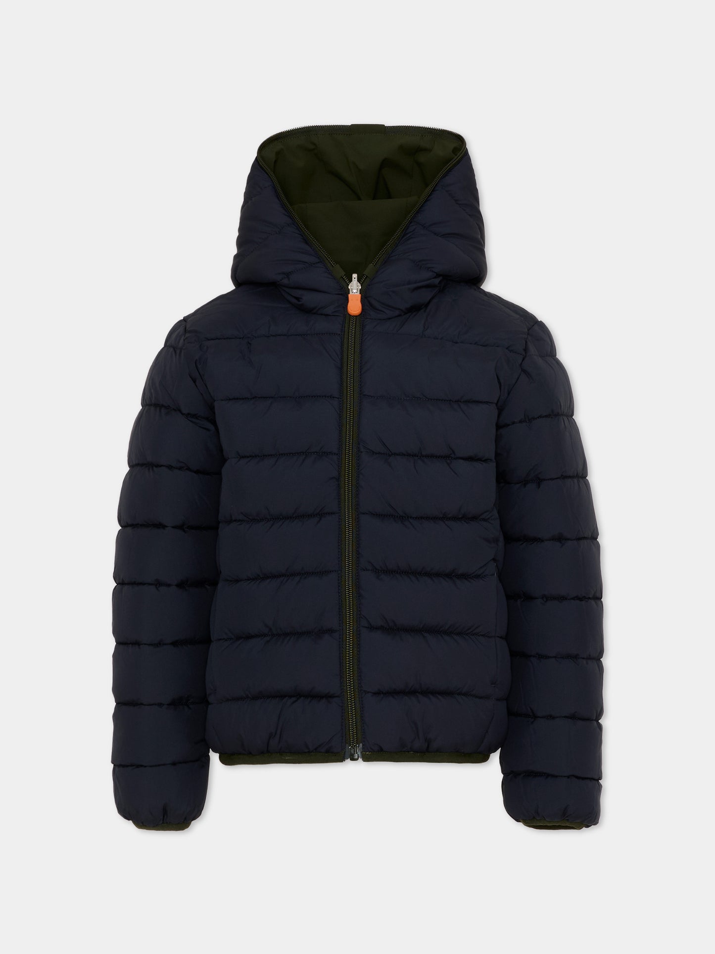 Piumino Oliver verde per bambini con logo,Save The Duck Kids,J33600B MATT21 50071