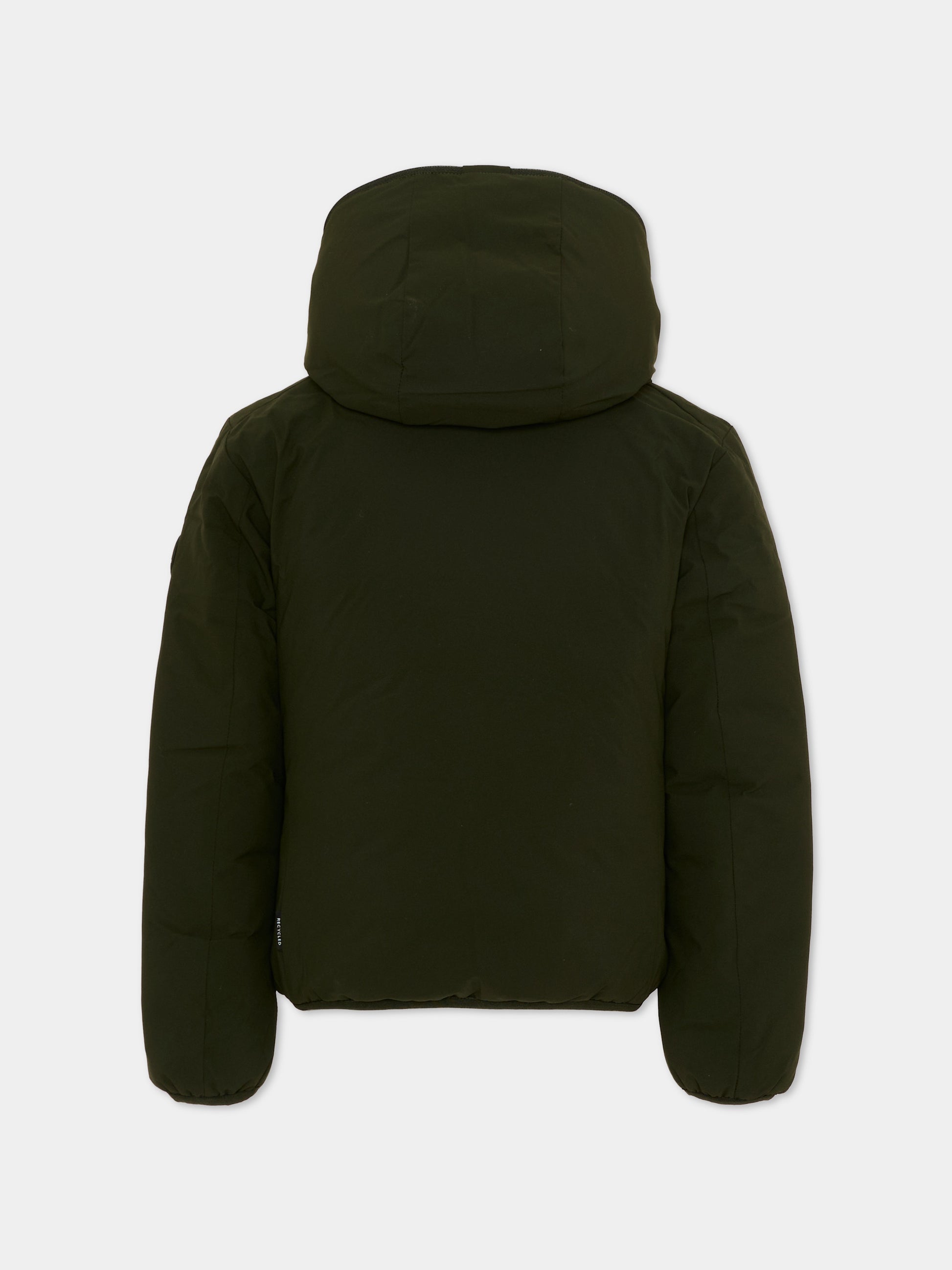 Piumino Oliver verde per bambini con logo,Save The Duck Kids,J33600B MATT21 50071