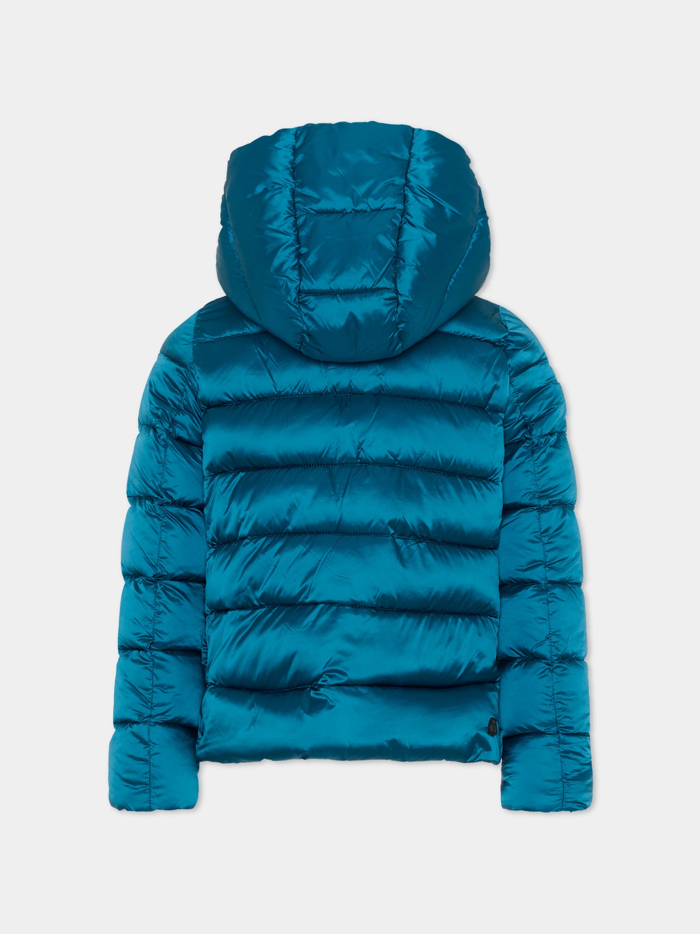 Piumino Bibi celeste per bambino con logo,Save The Duck Kids,J31398G JADE21 90069