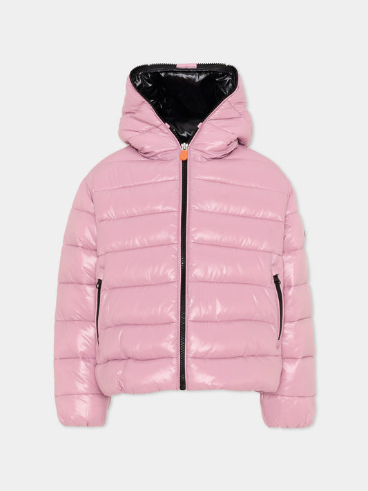 Piumino Imara rosa per bambina con logo,Save The Duck Kids,J31915G LOVE21 80044