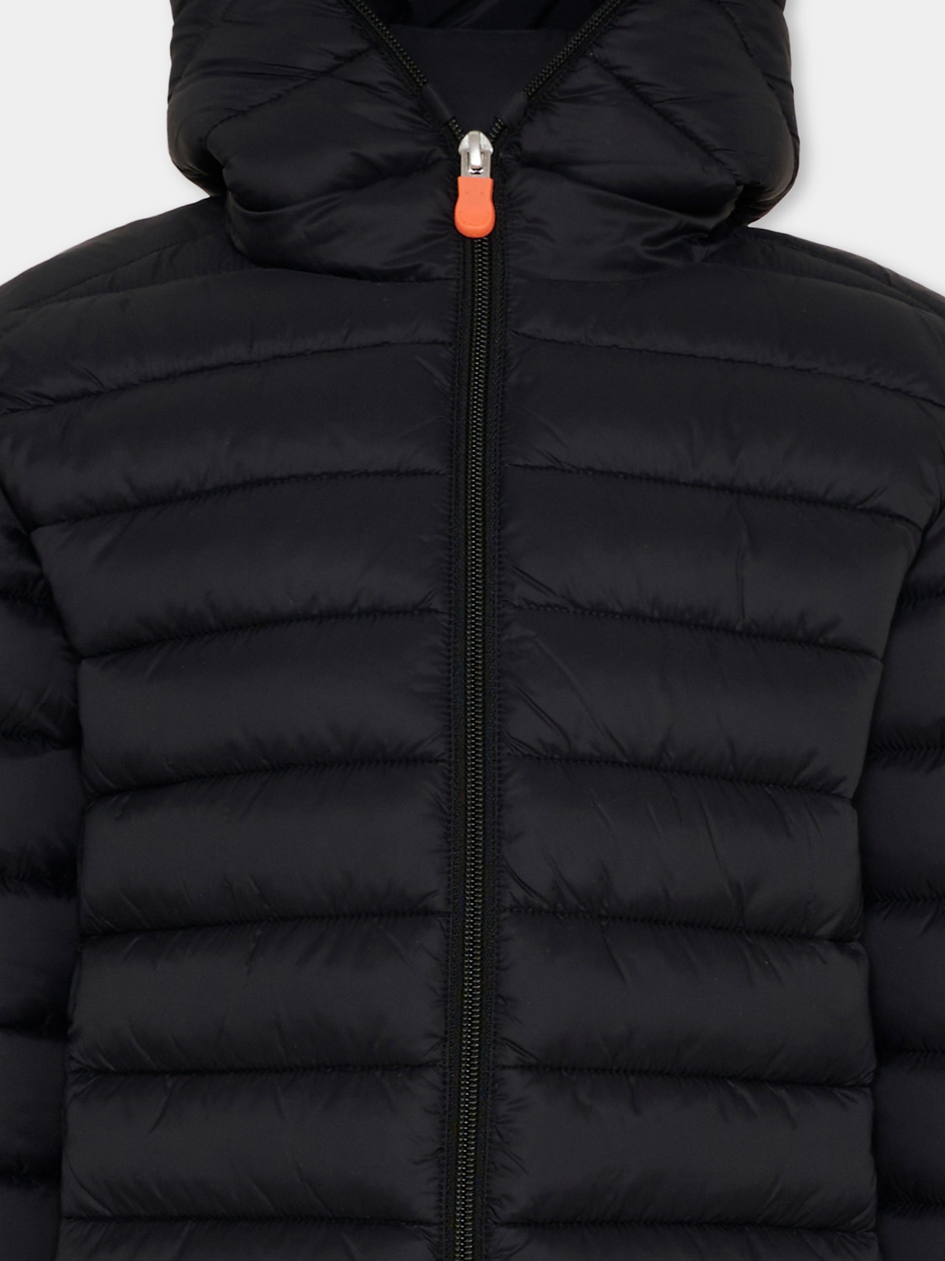 Piumino nero Lily per bambini con logo,Save The Duck Kids,J32310G GIGA21 10000