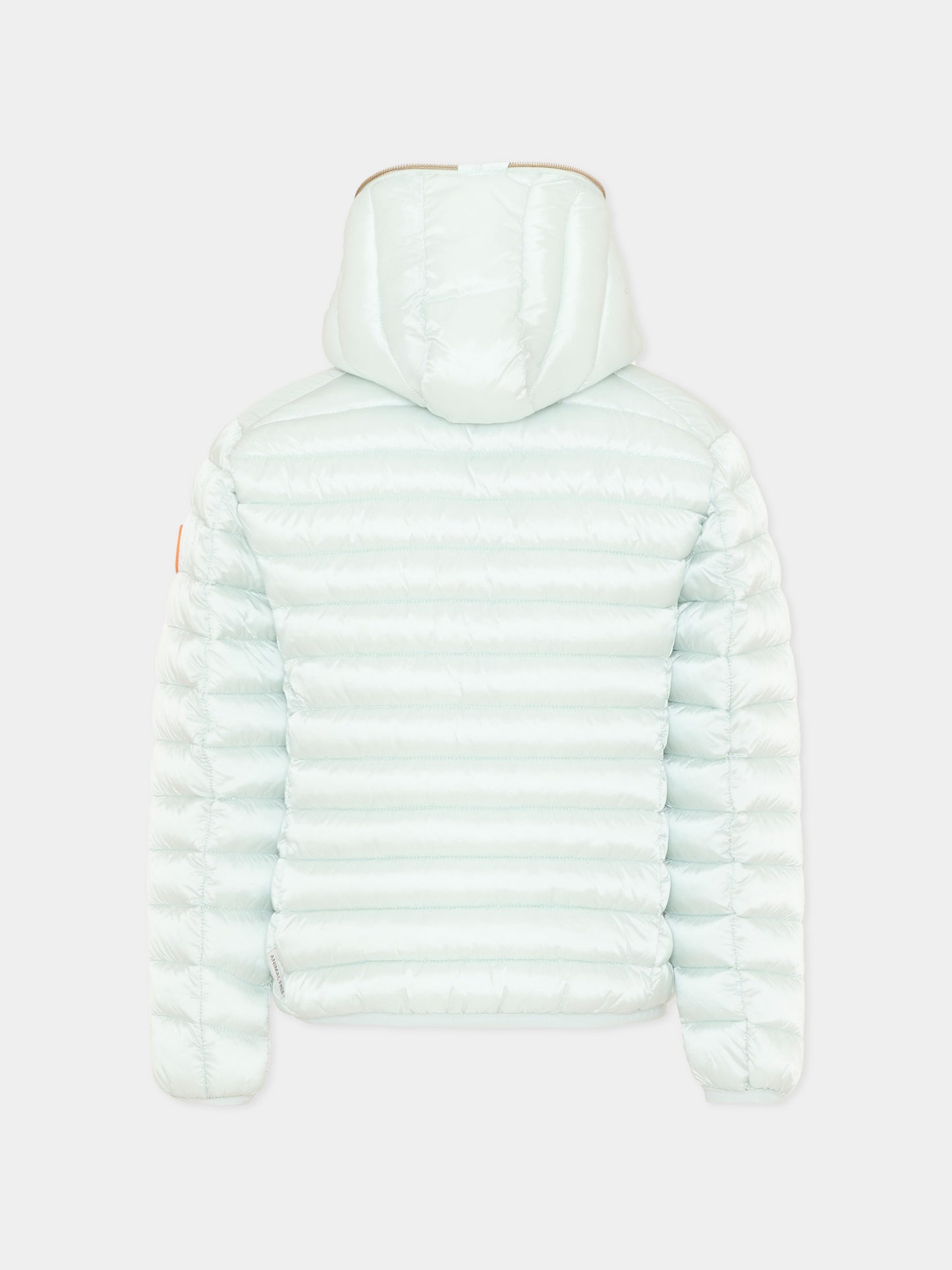 Piumino Iris celeste per bambina con logo,Save The Duck Kids,J32310G IRIS21 90067