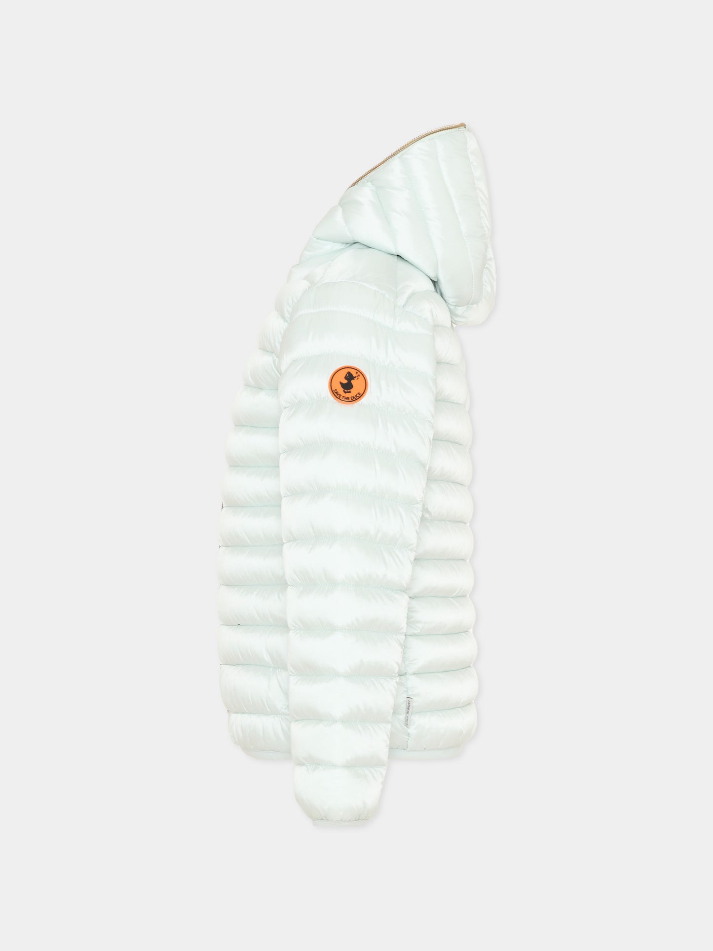 Piumino Iris celeste per bambina con logo,Save The Duck Kids,J32310G IRIS21 90067