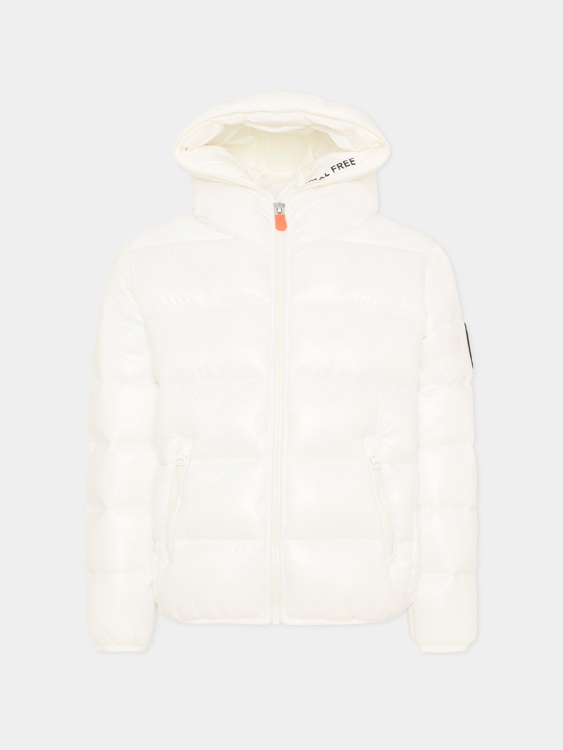 Piumino Kate bianco per bambini con logo,Save The Duck Kids,J38090G LOVE21 00002