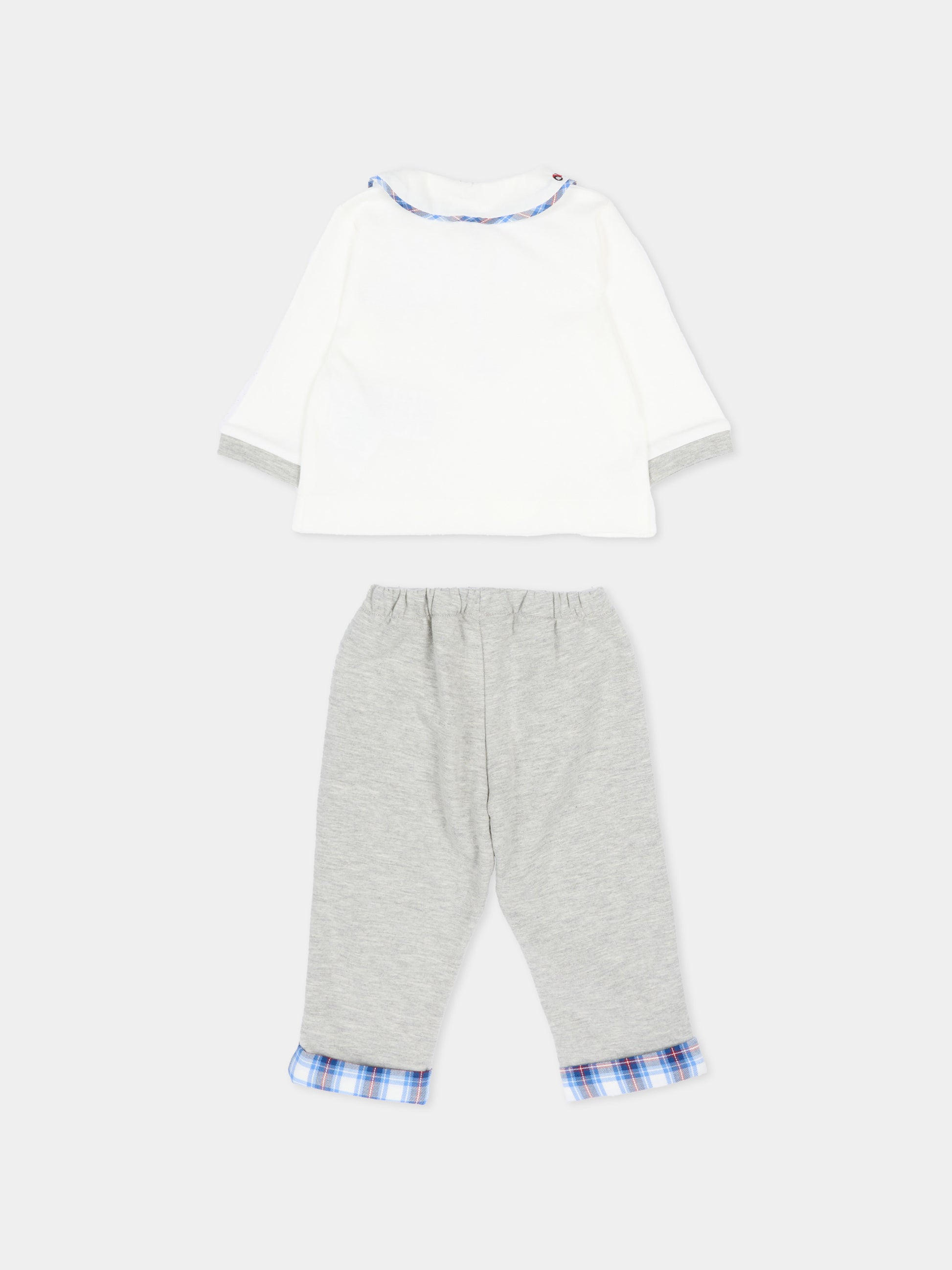 Completo elegante multicolor per neonato con papillon,Monnalisa,22F509 6000 0132