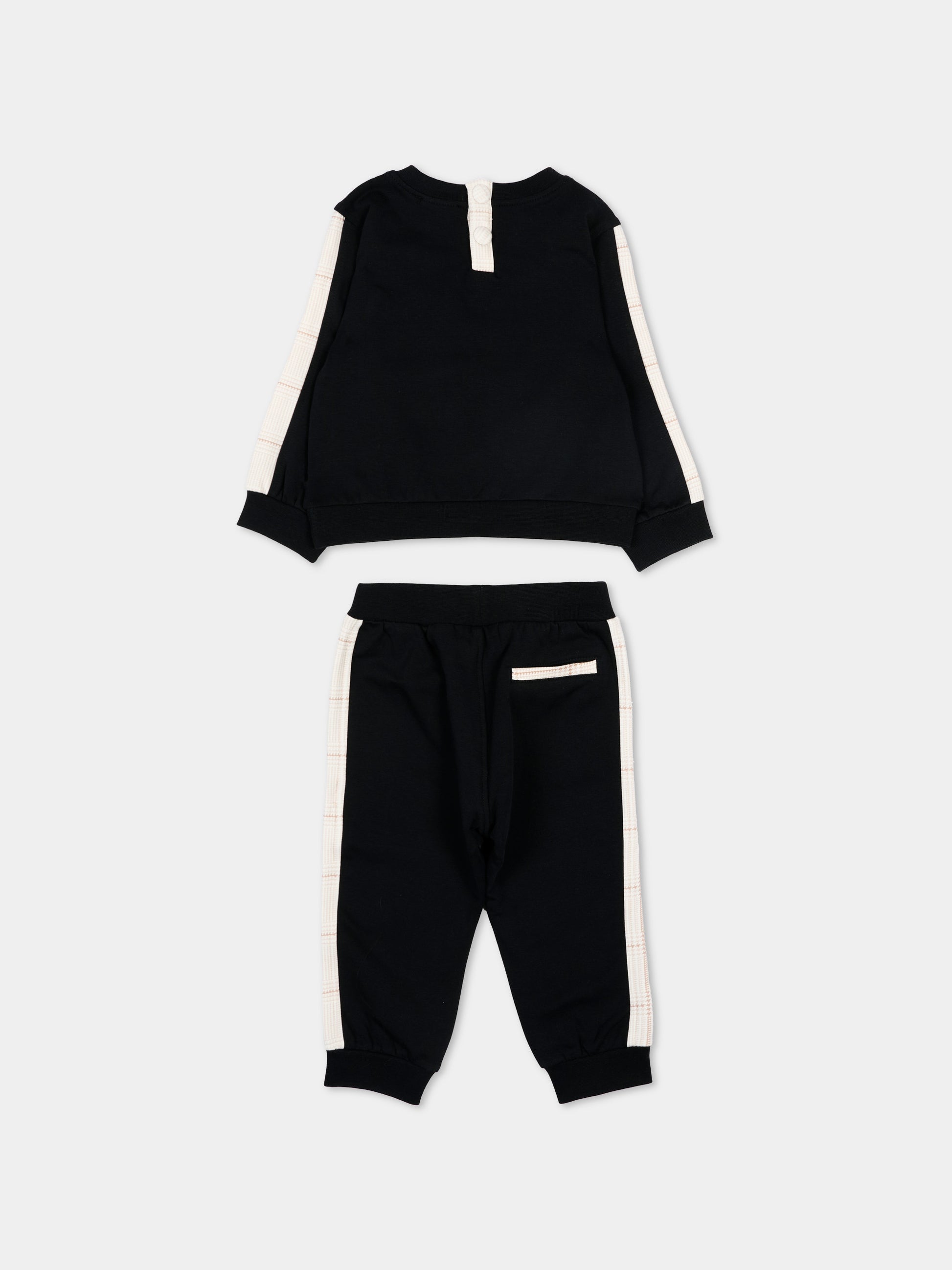 Completo sportivo nero per neonato con orsetto,Monnalisa,28F500 6004 5005