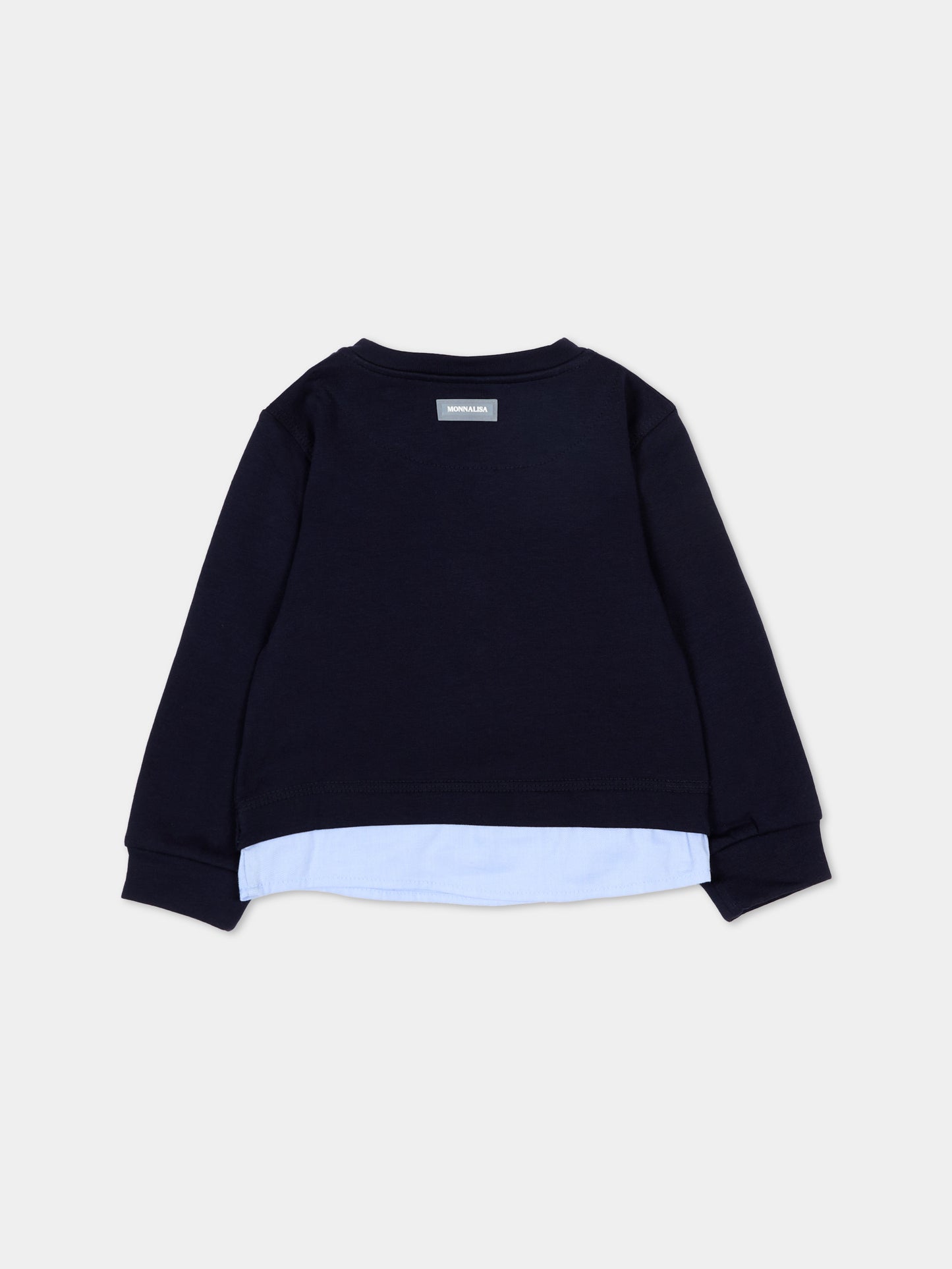 Felpa blu per neonato con Mickey Mouse,Monnalisa,28F608 6004 056D