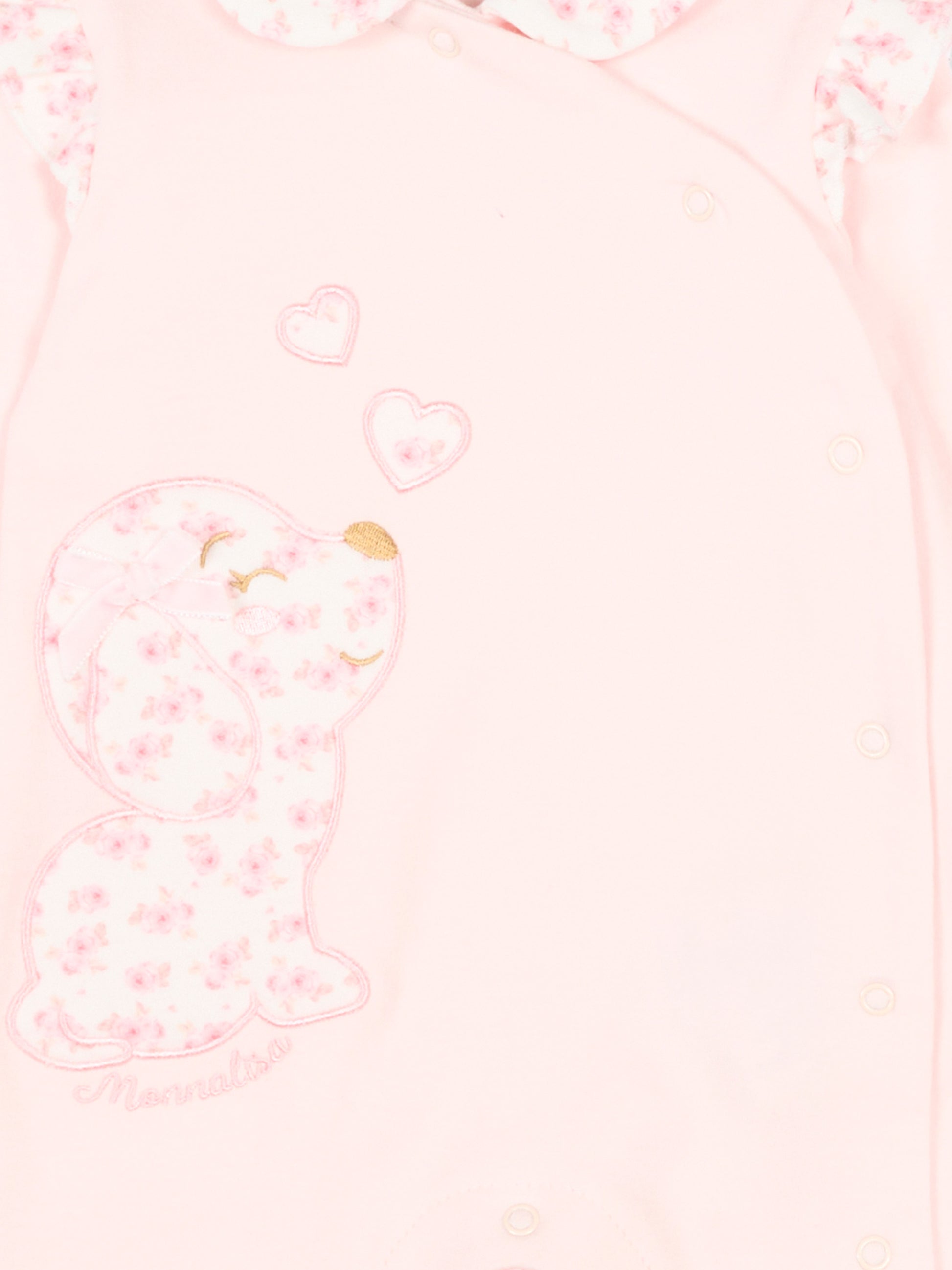 Tutina rosa per neonata con rouches,Monnalisa,35F200 6000 091C