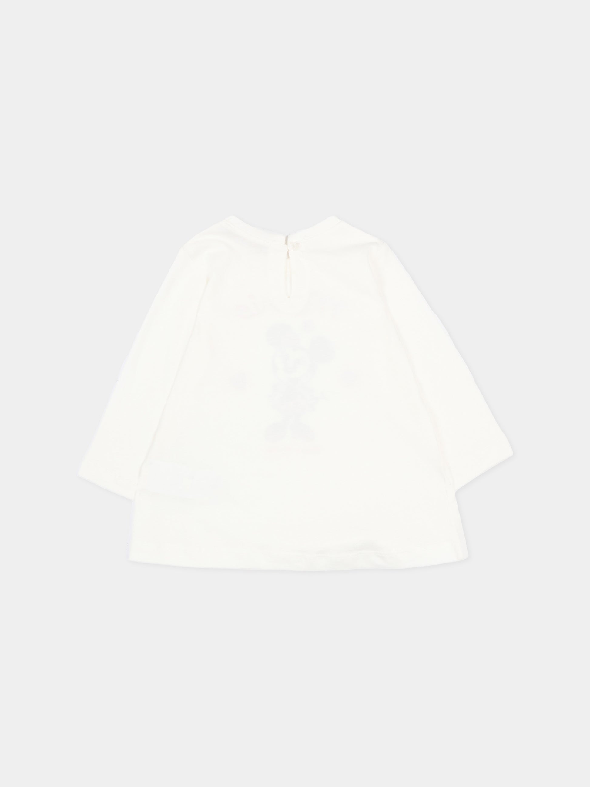 T-Shirt avorio per neonata con stampa Minnie,Monnalisa,39F616 6005 0001