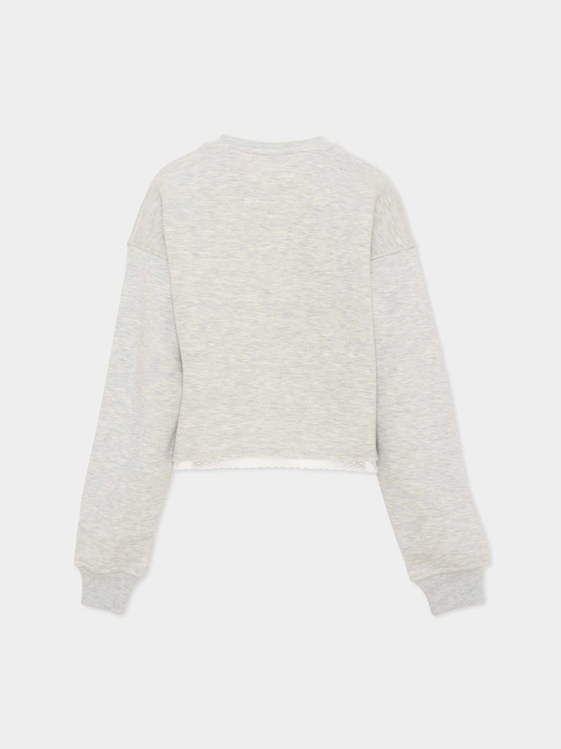 Felpa grigia per bambina con logo,Philosophy,I9F601 6036 P032