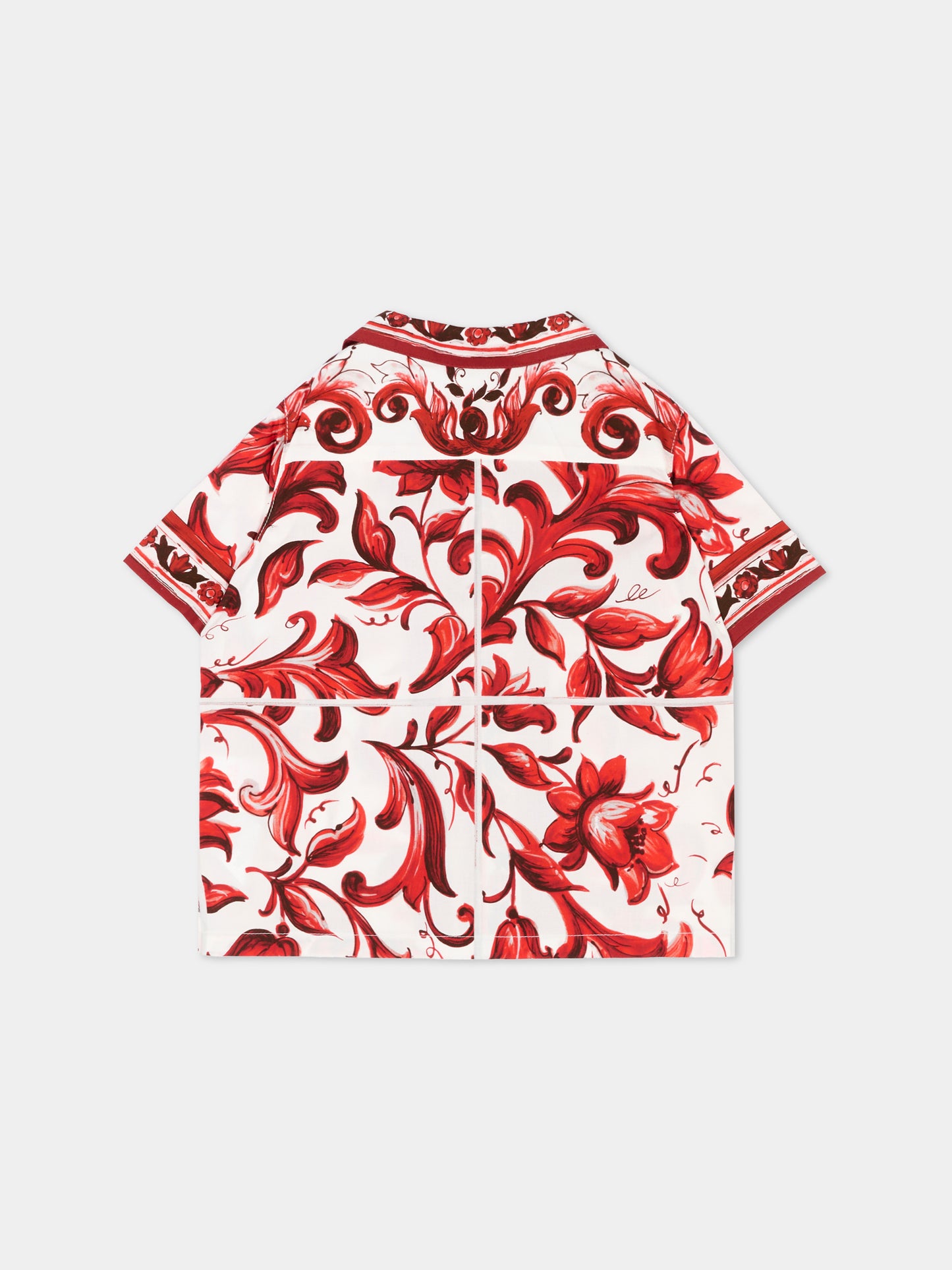 Camicia rossa baroque per naonato,Dolce & Gabbana Kids,L14S82 FI5OI I63TN