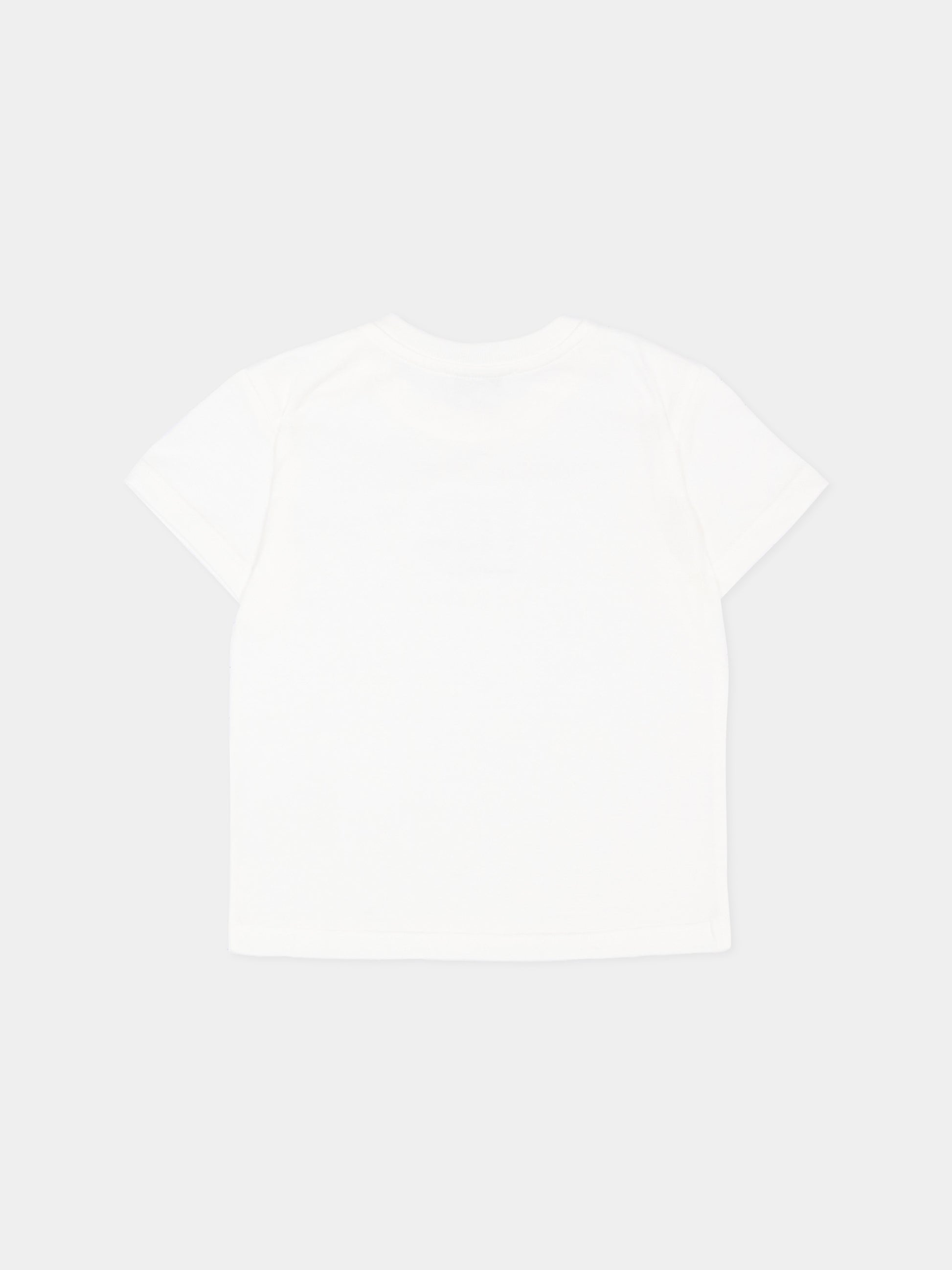 T-shirt avorio con logo per neonato,Dolce & Gabbana Kids,L1JTEY G7P4Z W0111