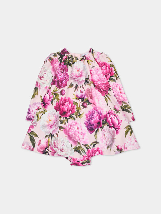 Abito elegante rosa per neonata floreale,Dolce & Gabbana Kids,L2JD9G G7Q0D HF6FZ