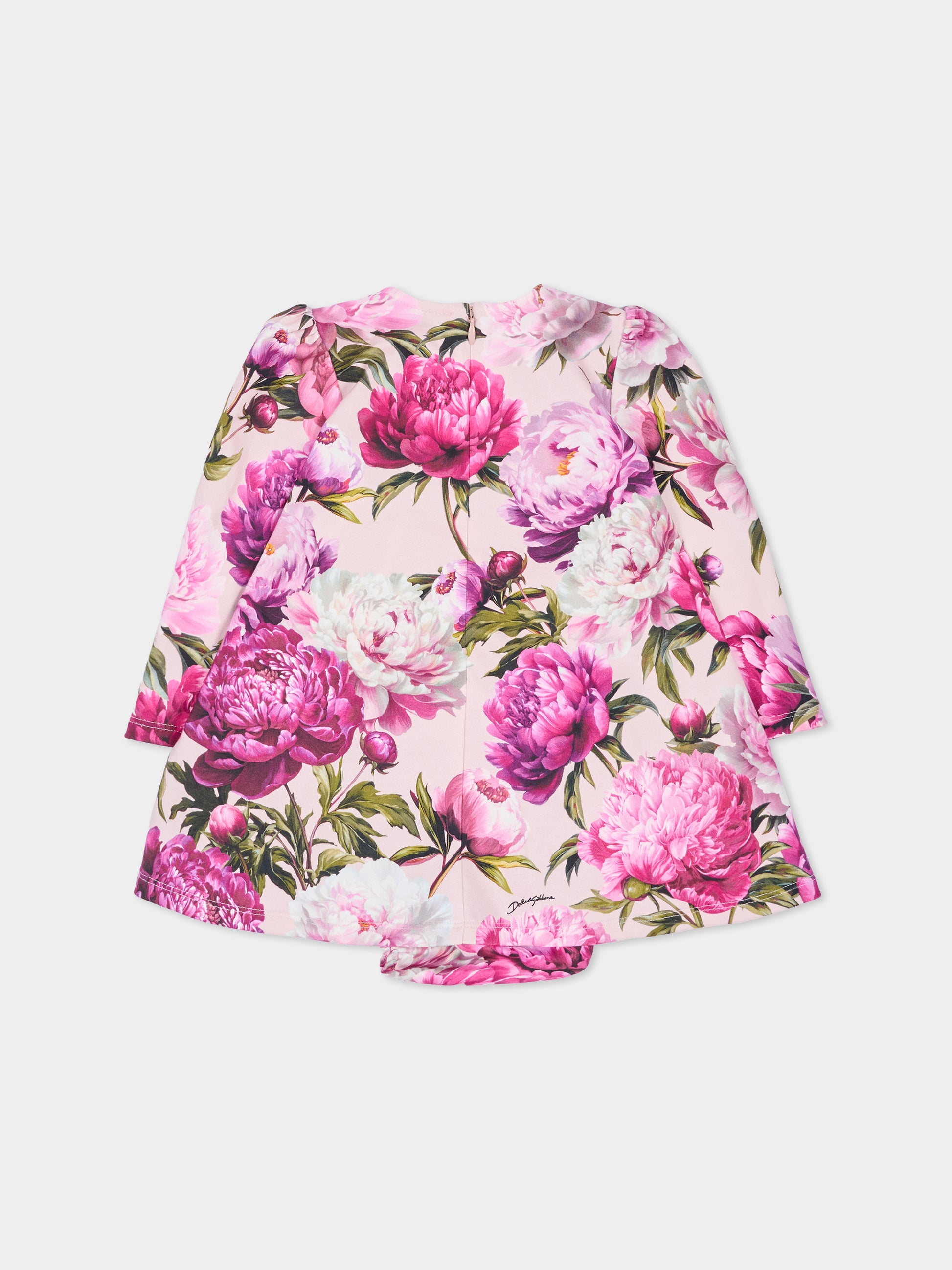 Abito elegante rosa per neonata floreale,Dolce & Gabbana Kids,L2JD9G G7Q0D HF6FZ