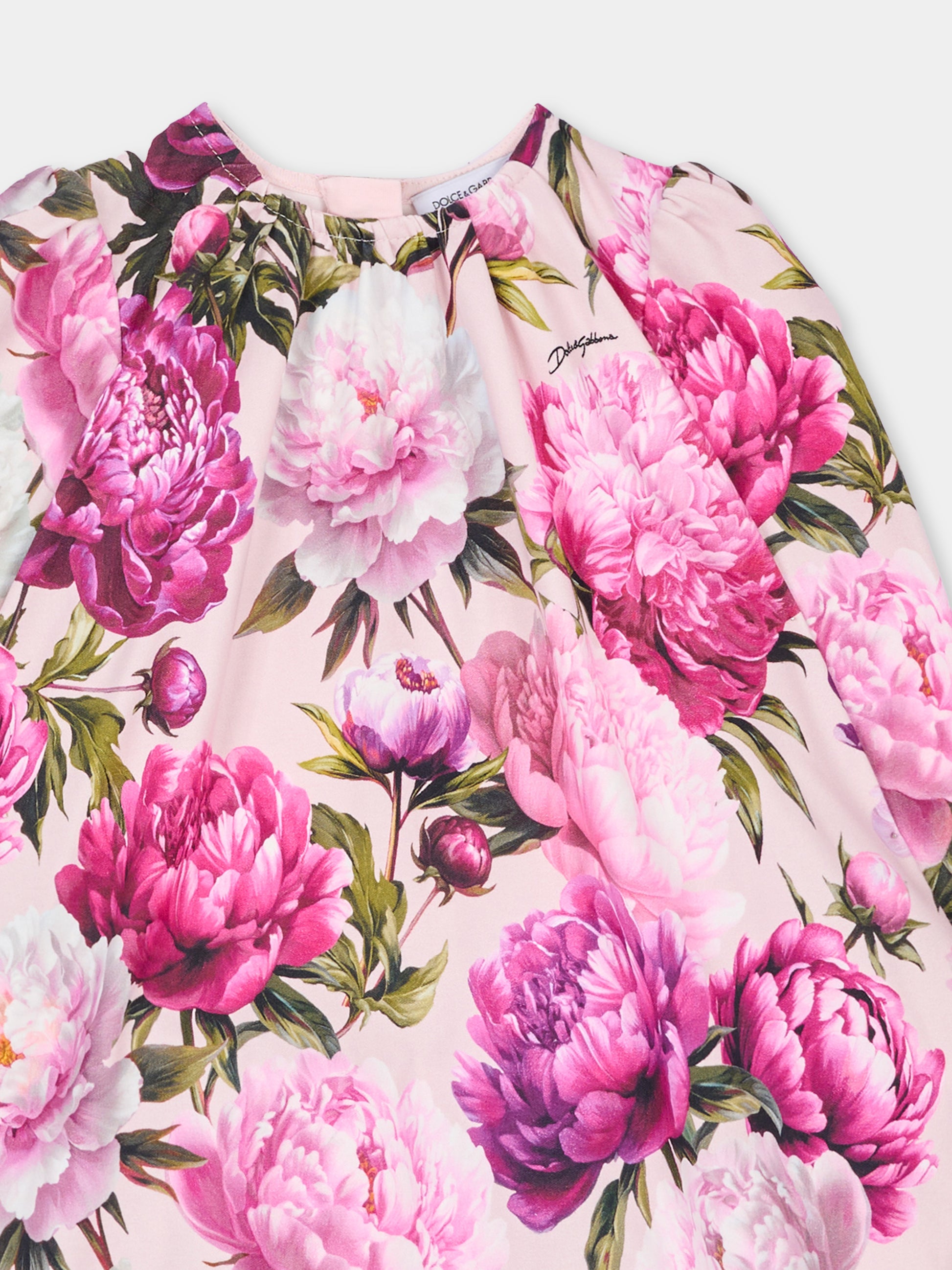 Abito elegante rosa per neonata floreale,Dolce & Gabbana Kids,L2JD9G G7Q0D HF6FZ