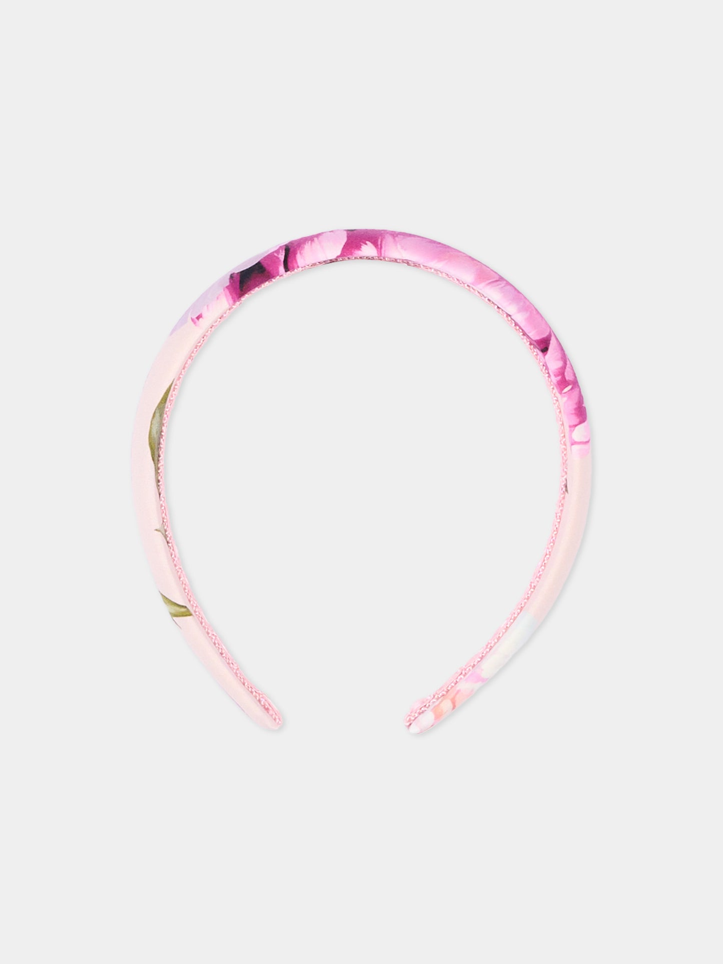 Cerchietto rosa per bambina floreale,Dolce & Gabbana Kids,LB3L54 G7QZX HF6FZ