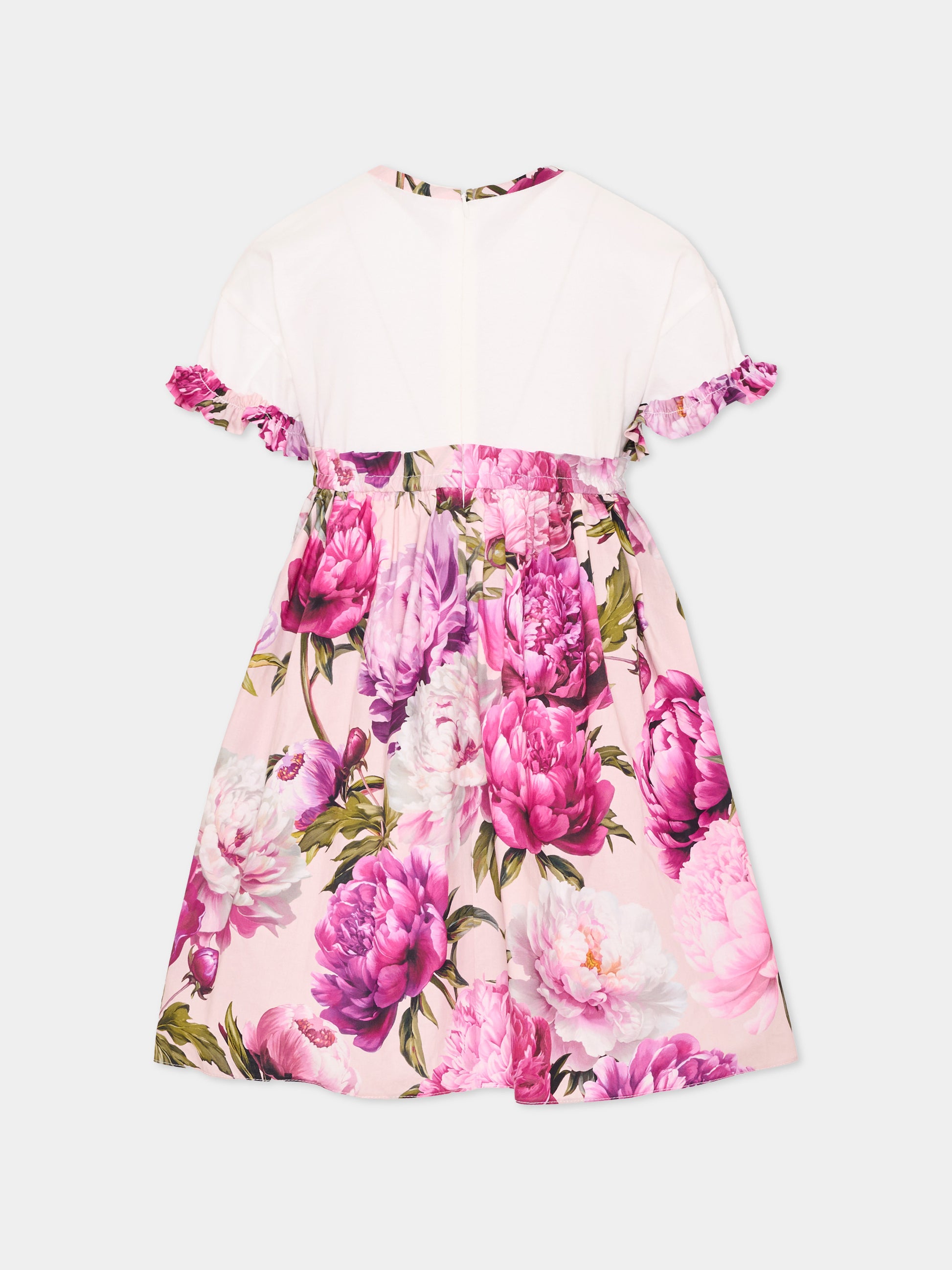 Abito elegante rosa per bambina floreale,Dolce & Gabbana Kids,L5JDBQ G7QZY S9000