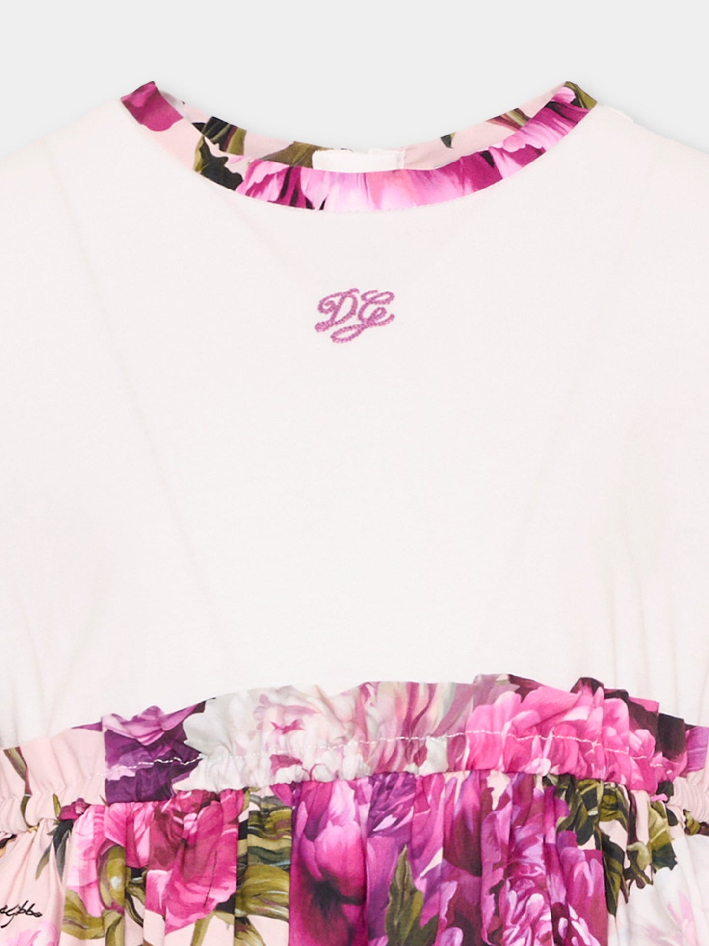 Abito elegante rosa per bambina floreale,Dolce & Gabbana Kids,L5JDBQ G7QZY S9000