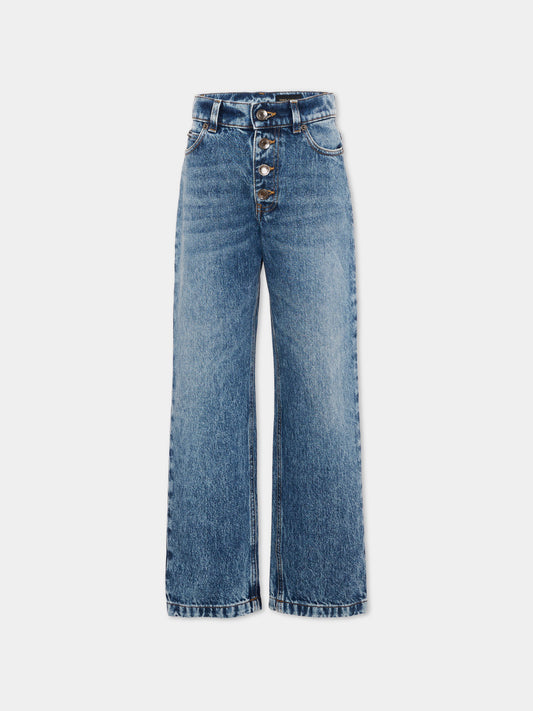 Jeans denim per bambino con monogramma,Dolce & Gabbana Kids,L42F93 LDE10 S9000