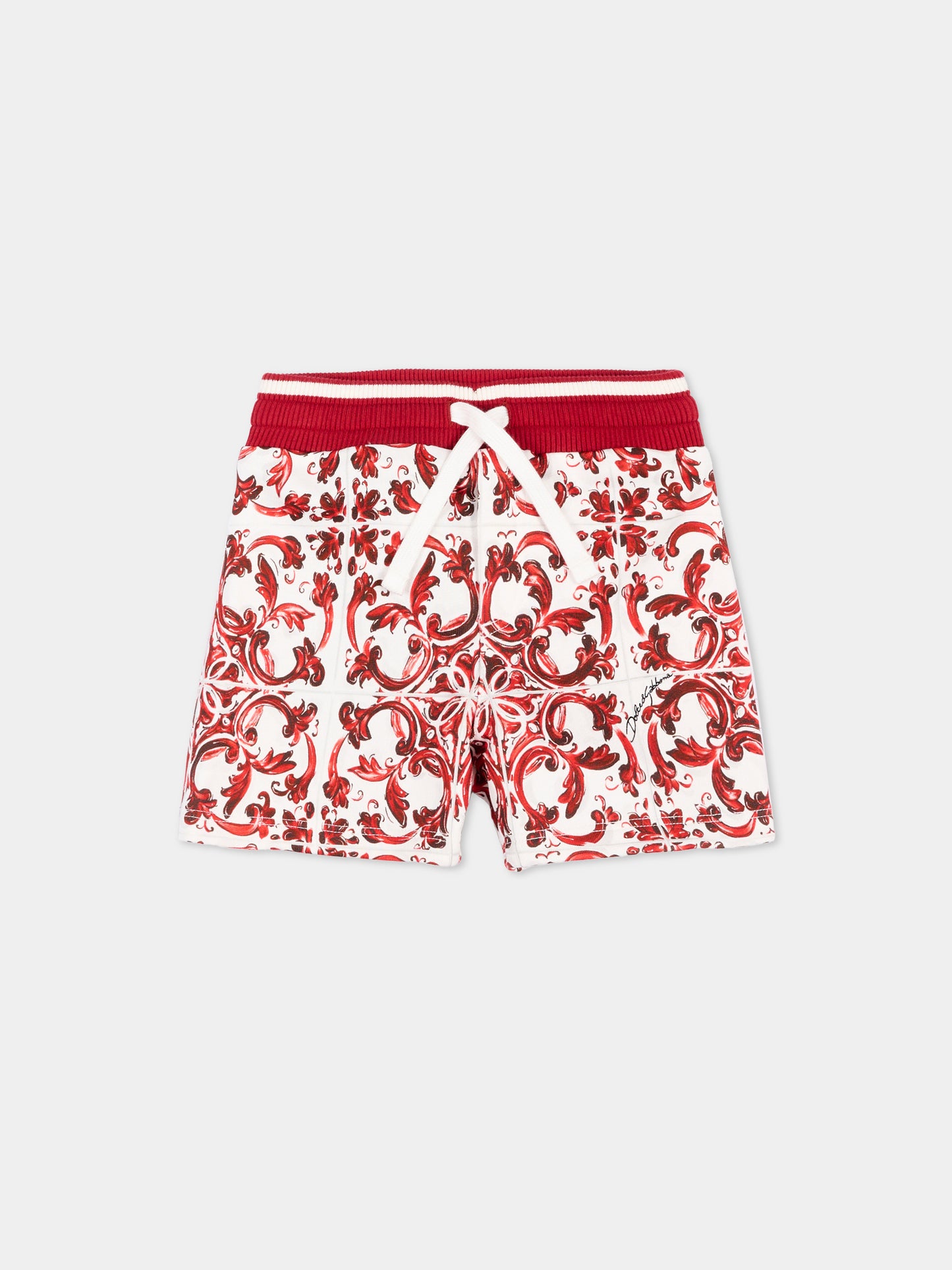 Shorts rossi per neonato con stampa,Dolce & Gabbana Kids,L1JQR9 II7KU IQ5DQ