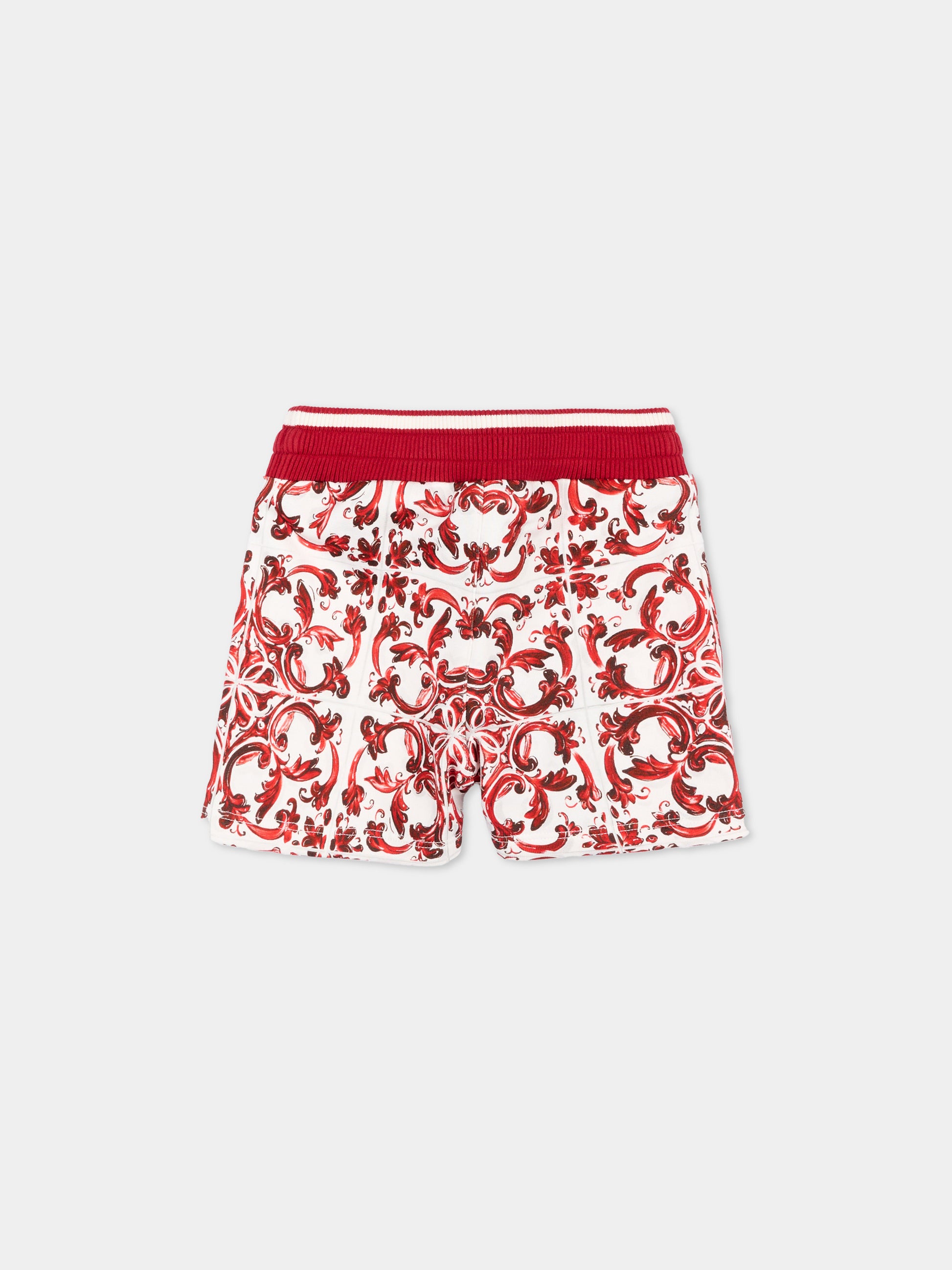 Shorts rossi per neonato con stampa,Dolce & Gabbana Kids,L1JQR9 II7KU IQ5DQ