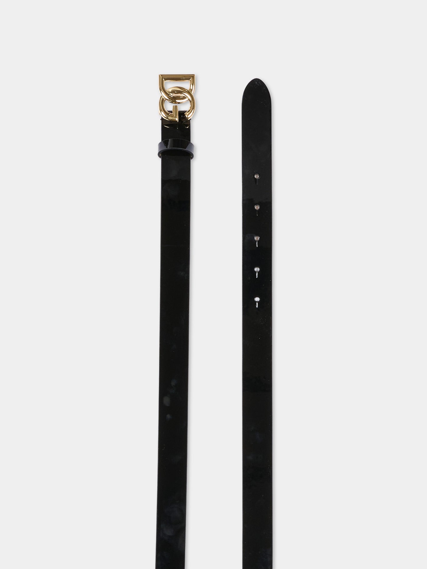 Cintura nera per bambina con logo DG,Dolce & Gabbana Kids,EE0068 A1067 80999