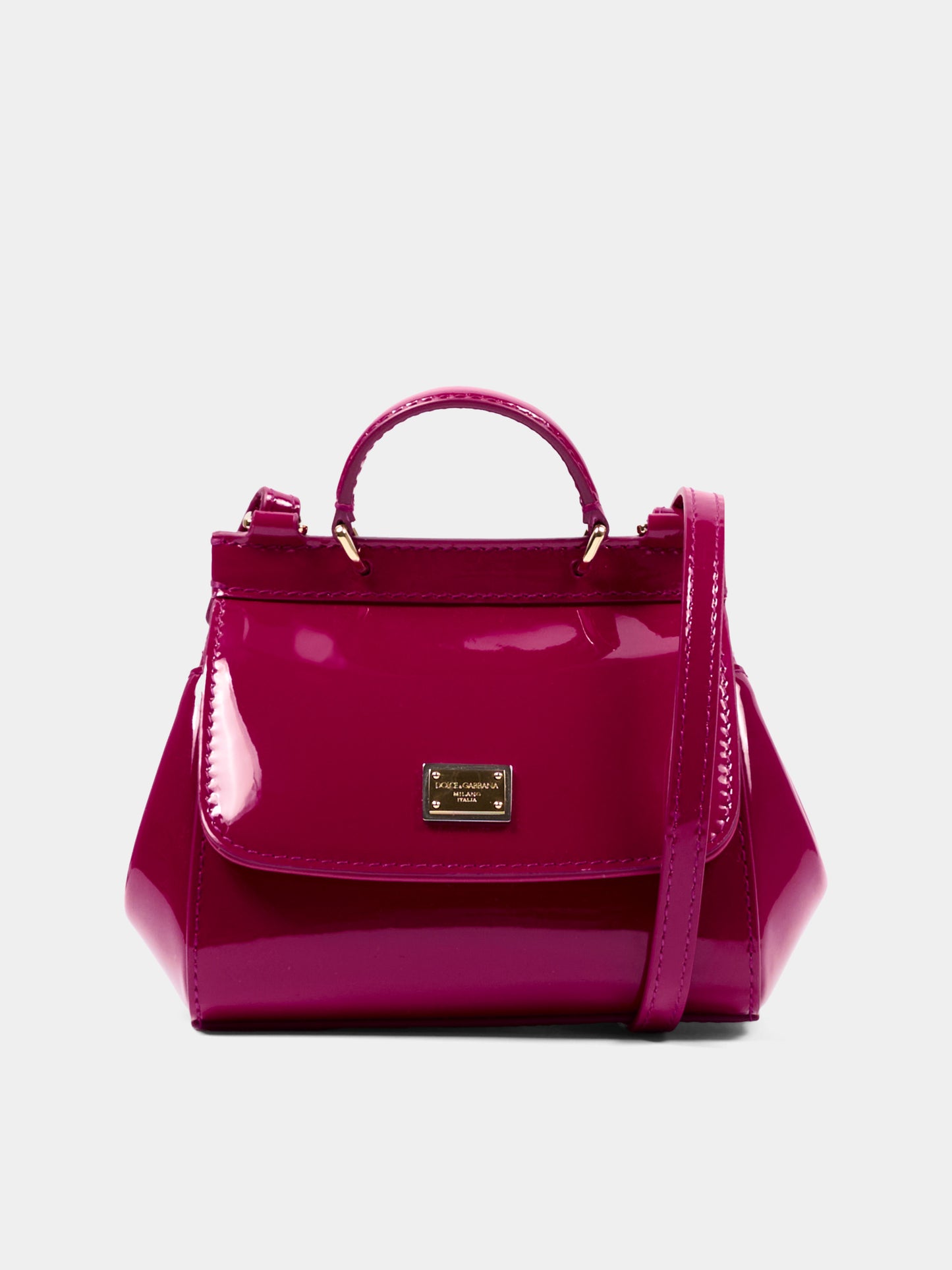 Borsa bordeaux Mini Sicily per bambina lucida,Dolce & Gabbana Kids,EB0003 A1067 8I484