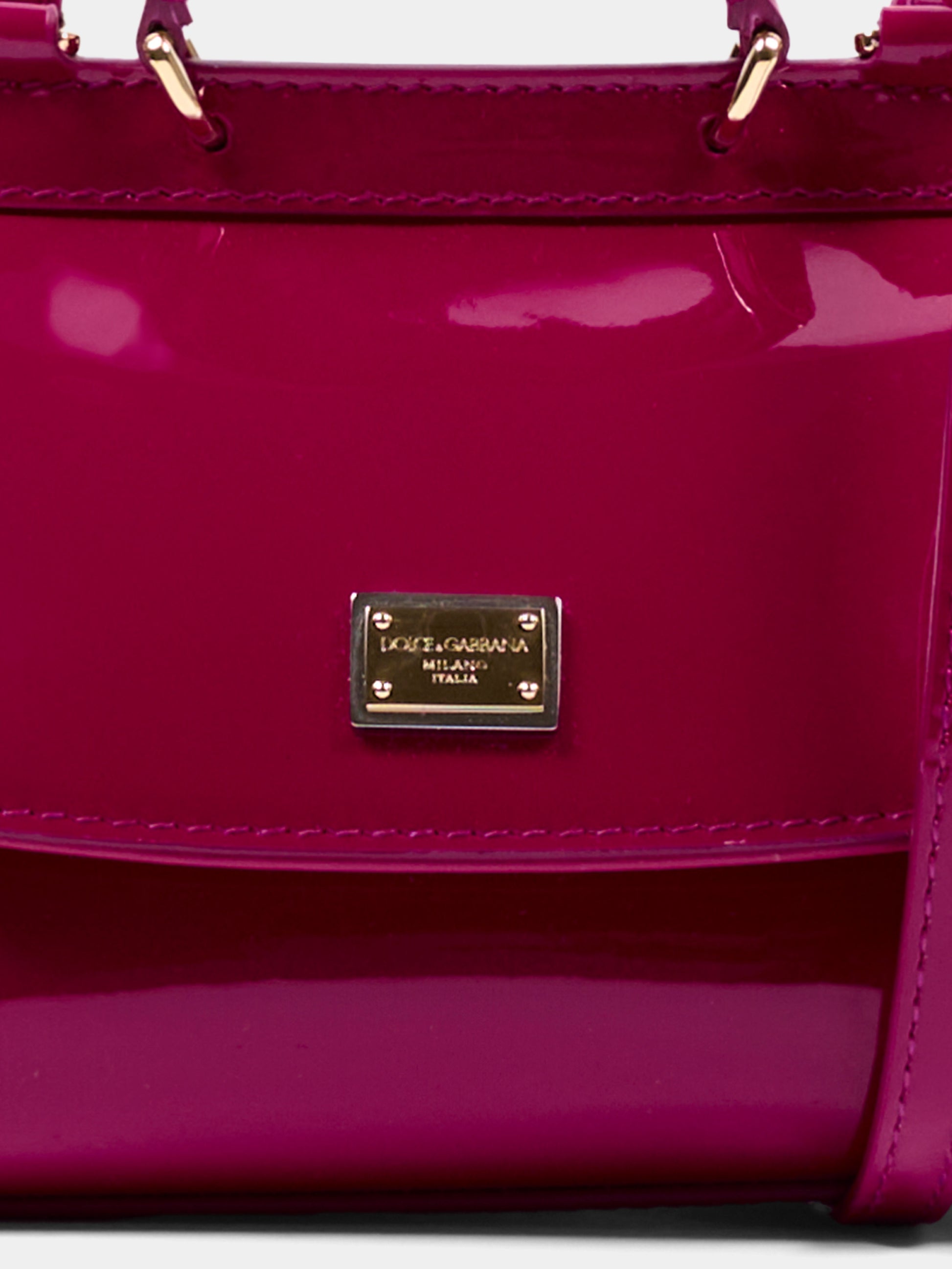 Borsa bordeaux Mini Sicily per bambina lucida,Dolce & Gabbana Kids,EB0003 A1067 8I484