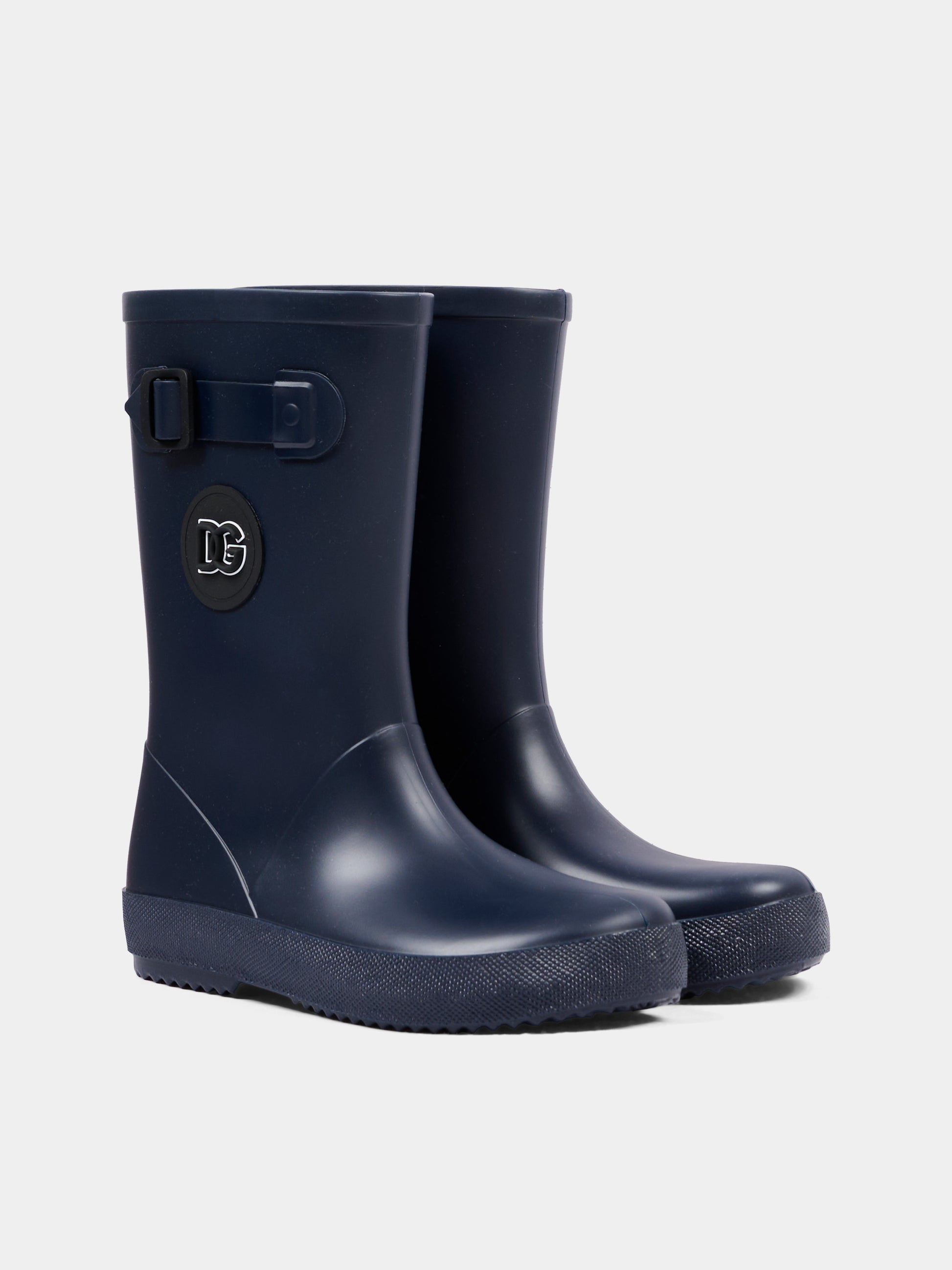 Stivali pioggia blu per bambini con logo,Dolce & Gabbana Kids,DD0323 AA615 80650