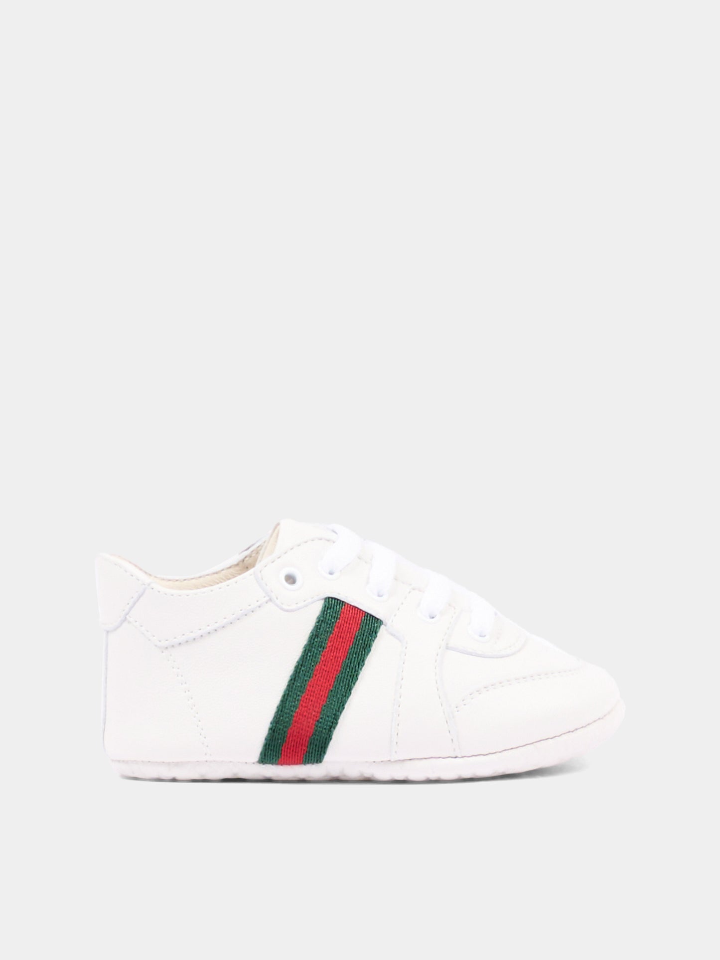 Sneakers bianche per neonato con Web,Gucci Kids,873033 AAGPG 9061