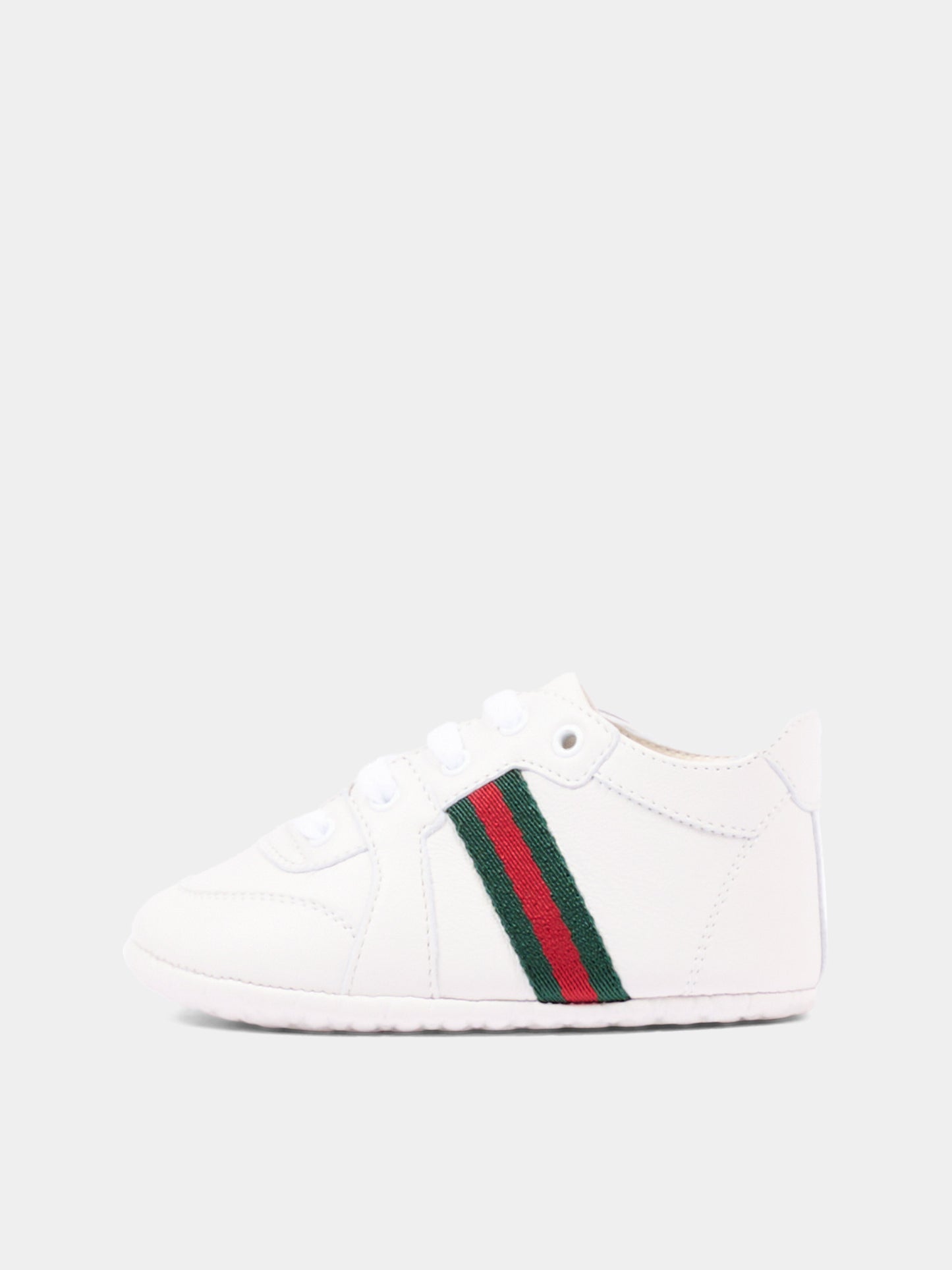Sneakers bianche per neonato con Web,Gucci Kids,873033 AAGPG 9061