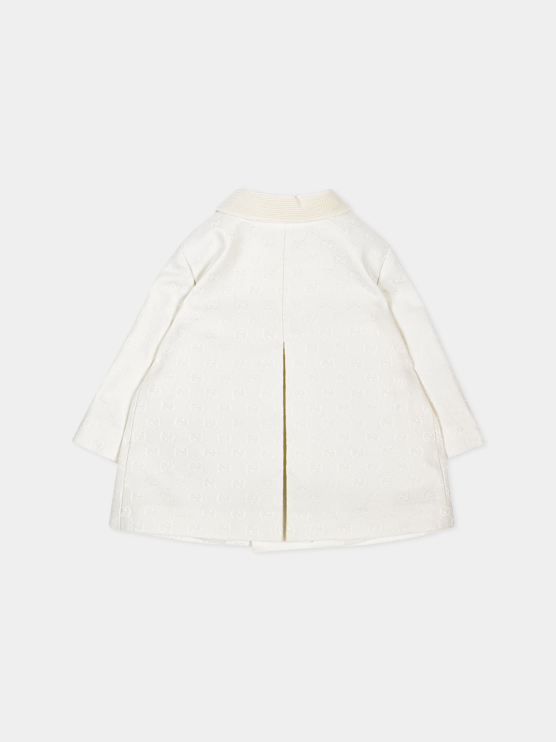 Cappotto avorio per neonato Jacquard GG,Gucci Kids,863983 XWA9R 9799