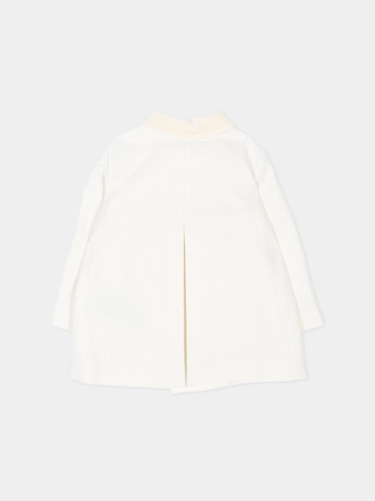 Ivory coat for Baby Boy Jacquard GG