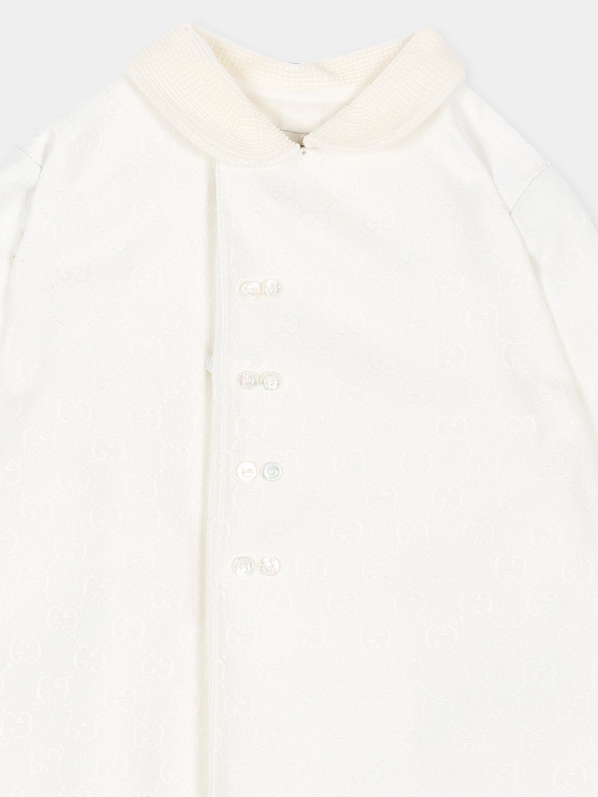 Ivory coat for Baby Boy Jacquard GG
