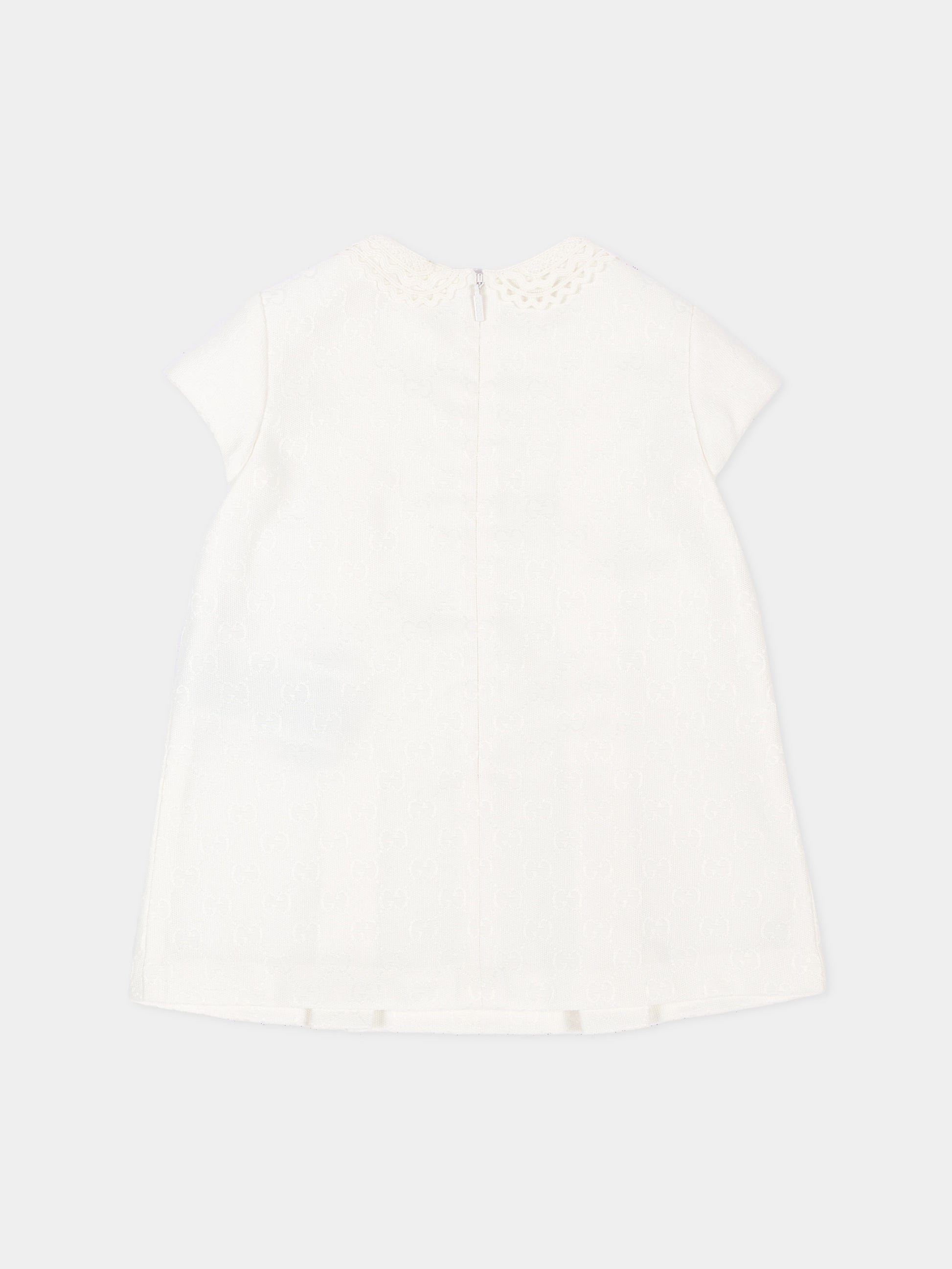 Abito elegante avorio per neonata GG,Gucci Kids,866683 XWA9R 9799
