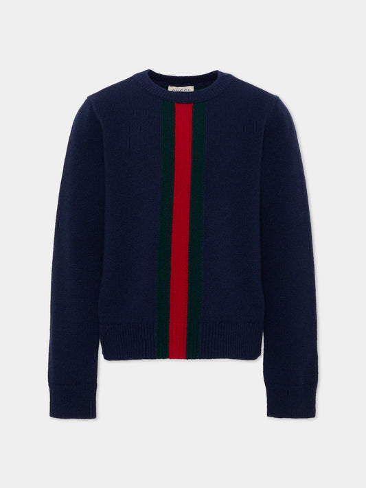 Maglione blu per bambini con Web