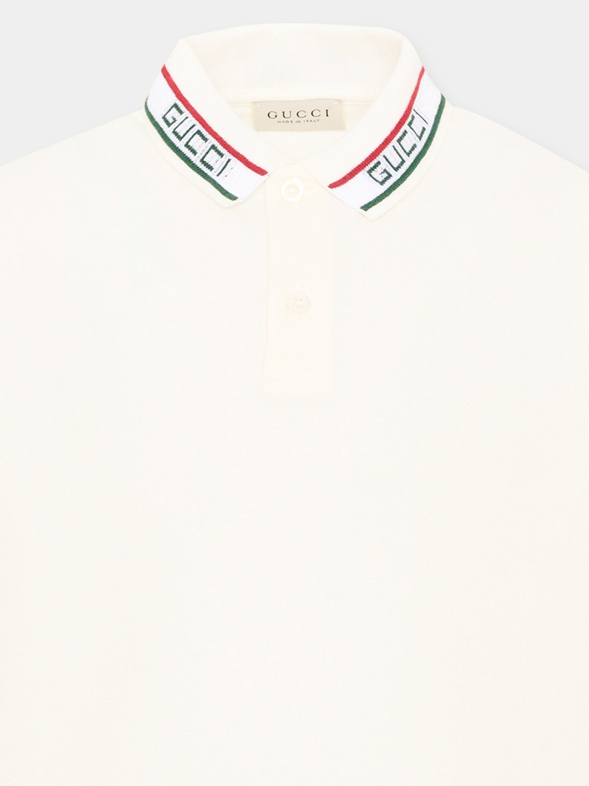Short sleeve white polo for boy logo